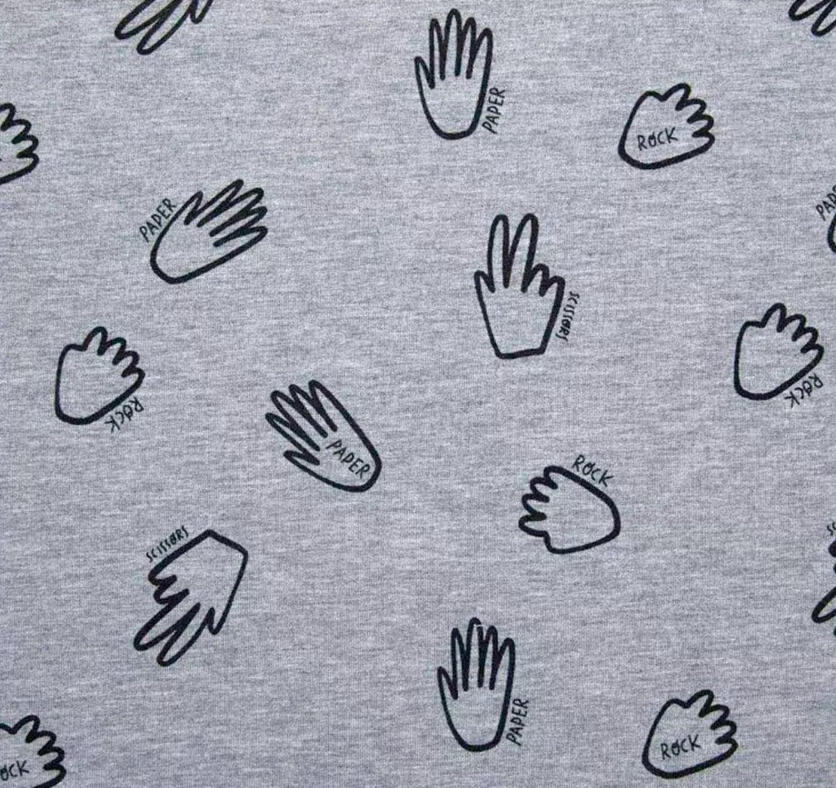 Tricot grijs met 'blad steen schaar'  - Katia -