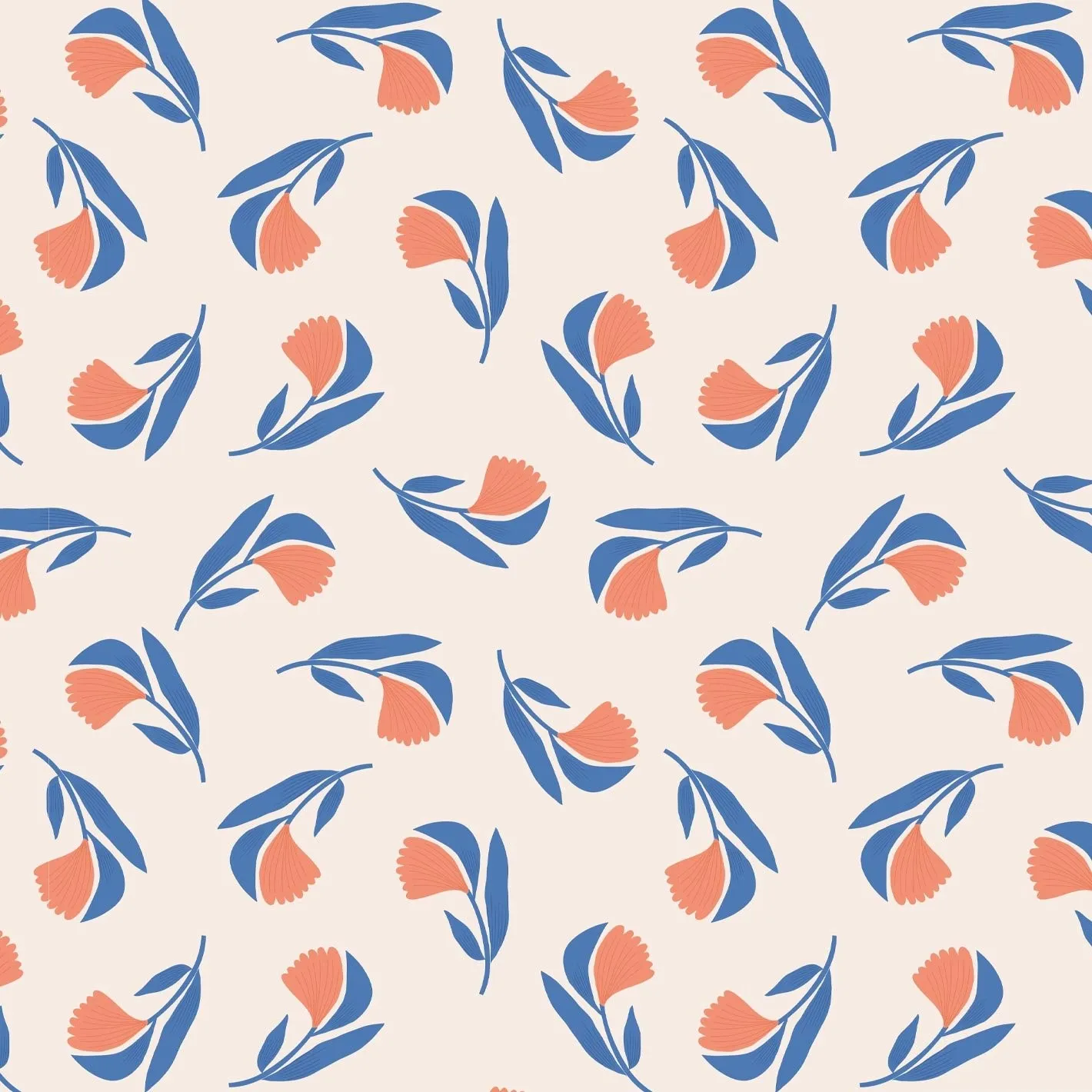 Katoen poplin 'wild nature flower'  - Katia