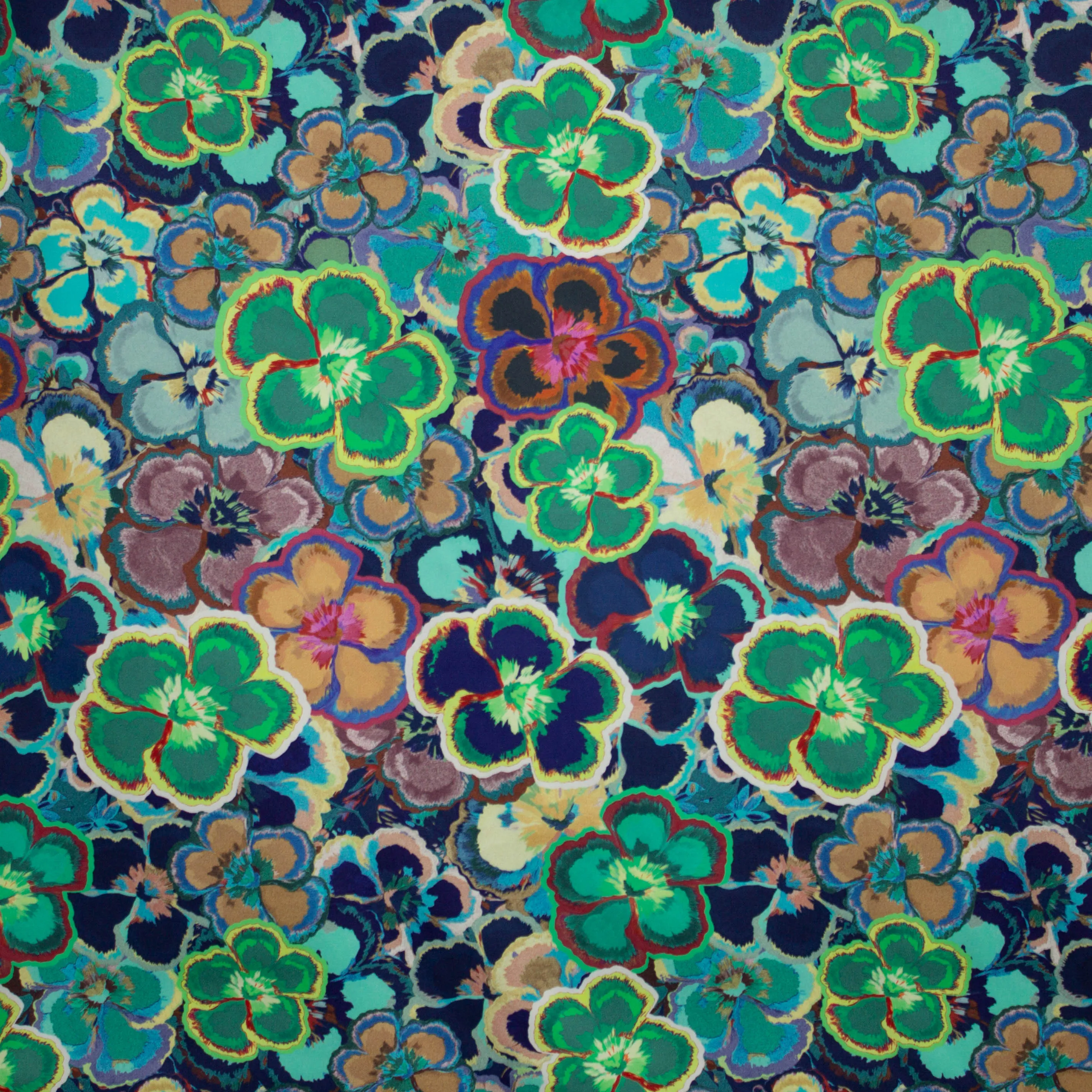Katoen met bloemen - Marylène Madou