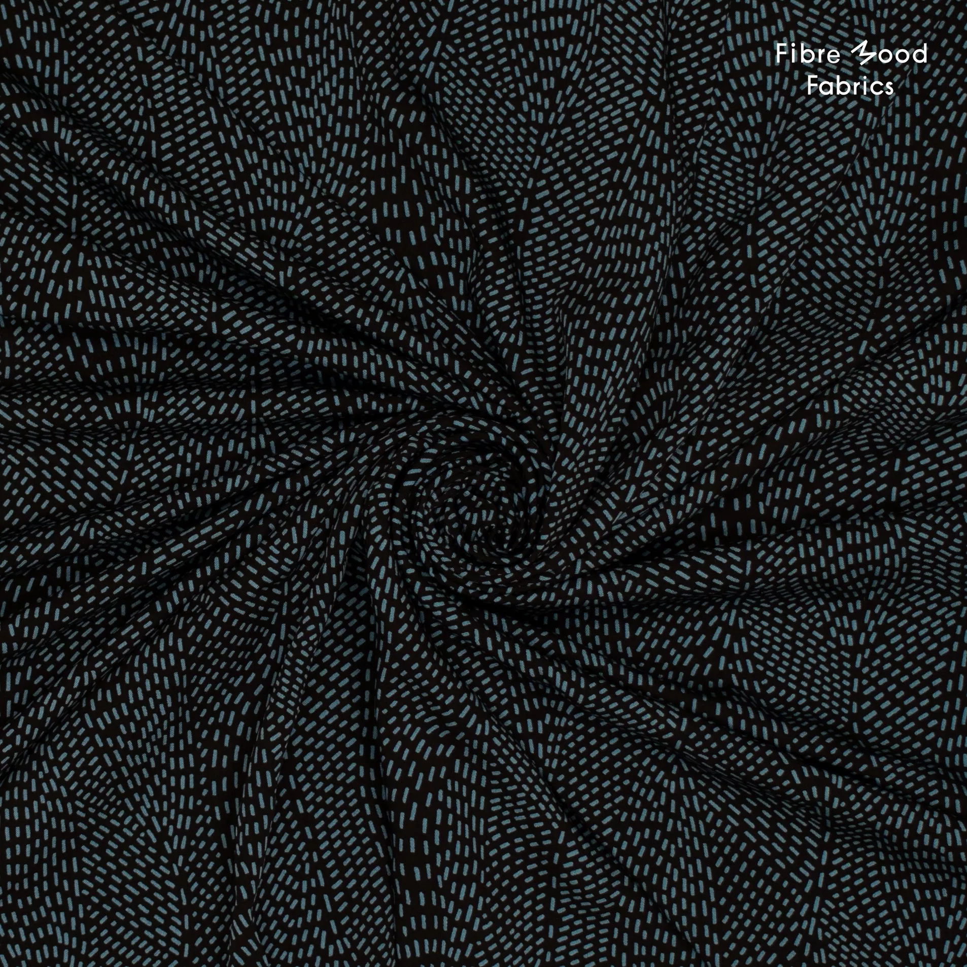 Viscose tencel zwart met blauwe streepjes - Fibre Mood