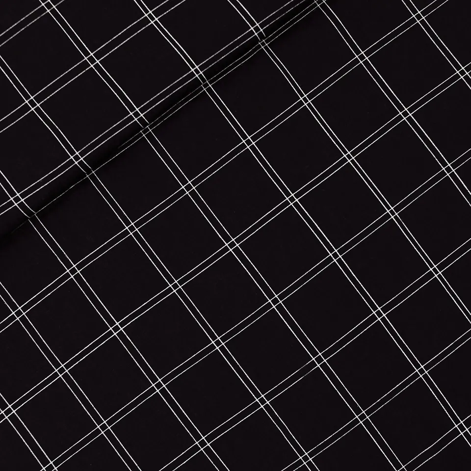 French Terry zwart met witte strepen 'double grid'  - See You At Six -