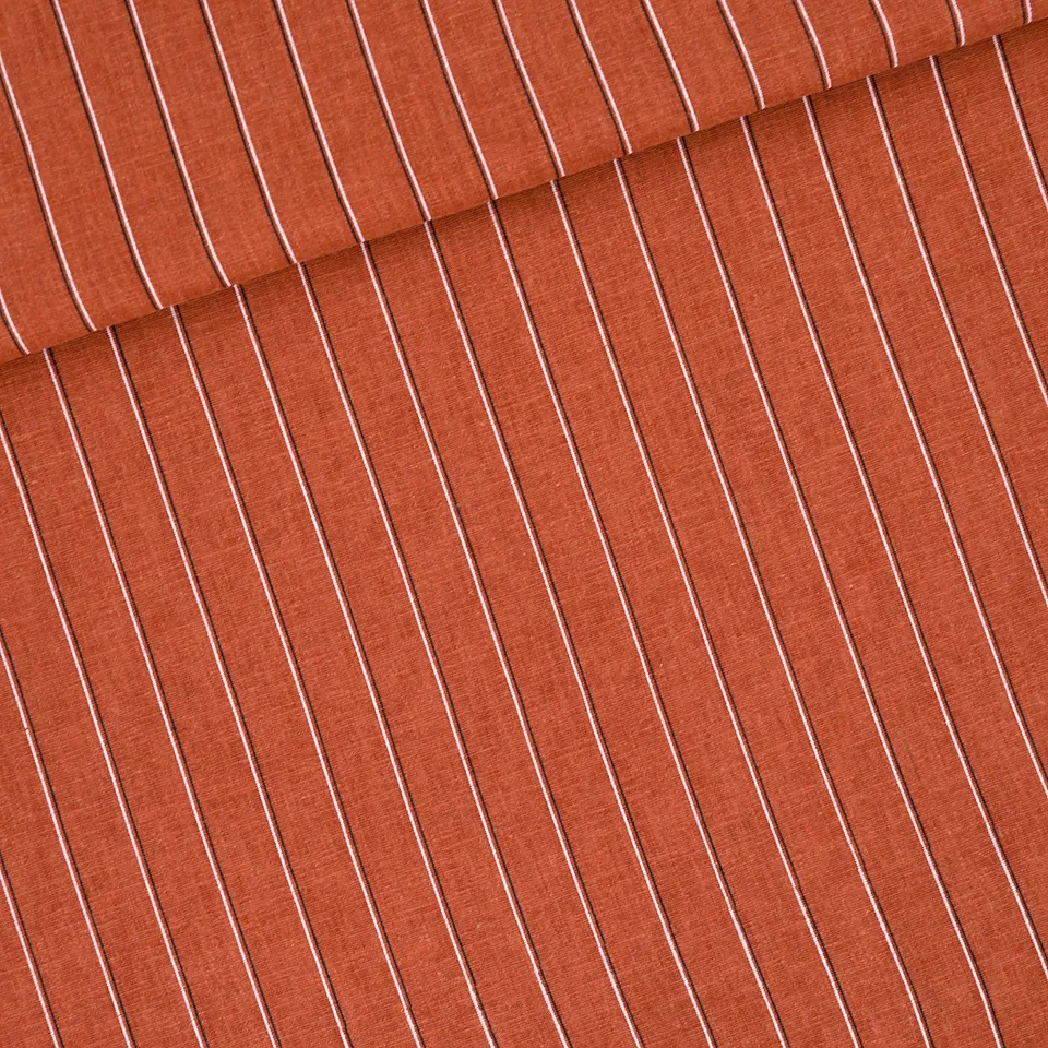 Linnen viscose roest met zwart/witte strepen  'lines'  - See You At Six