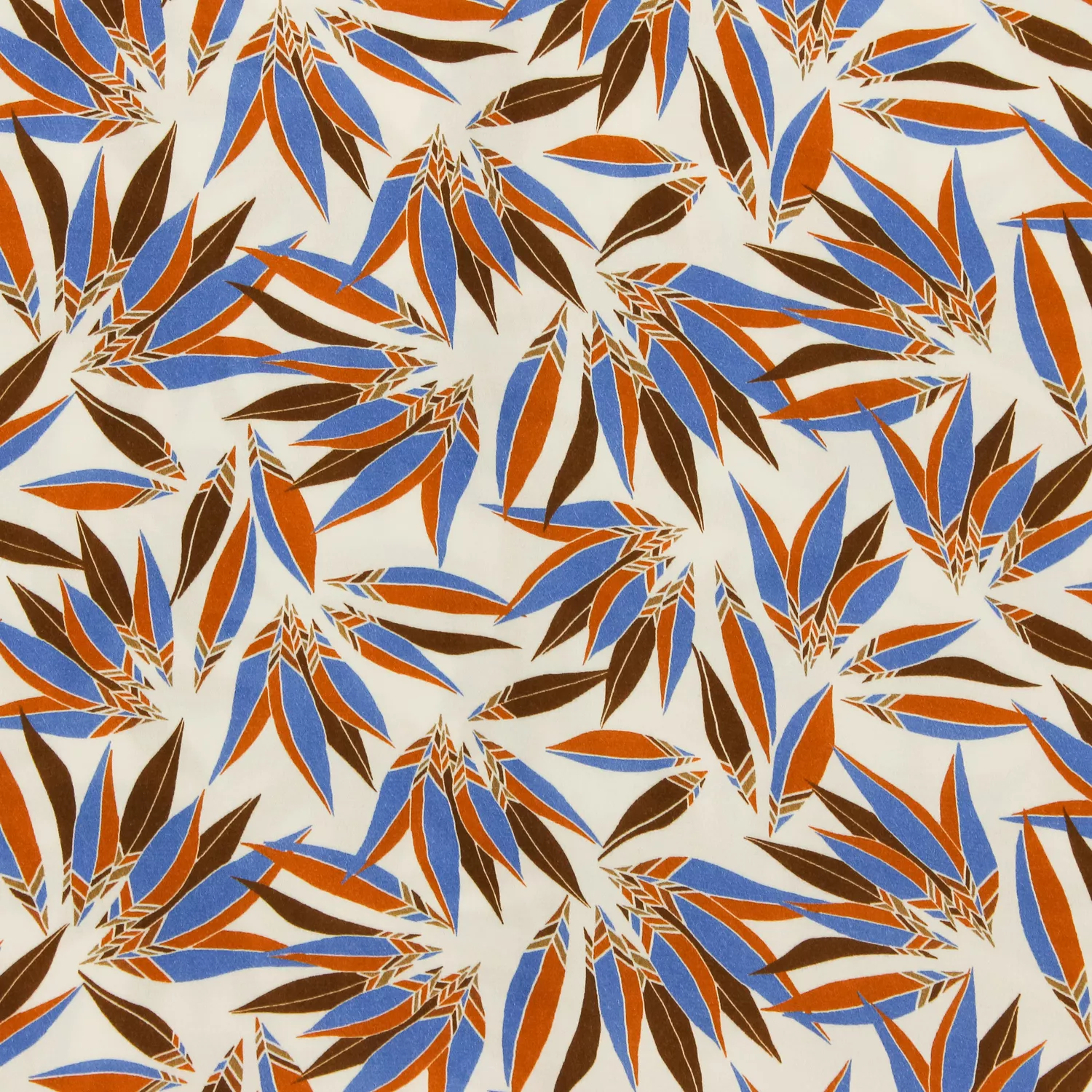 Viscose wit met indianen veren -  Knipmode