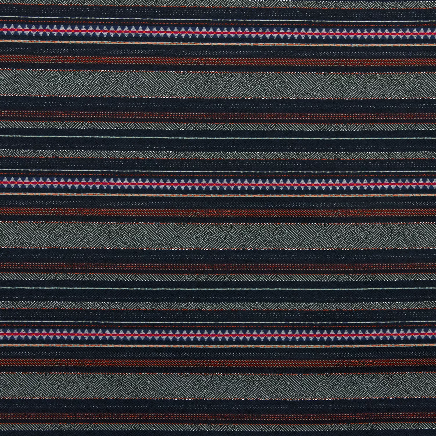 Jacquard blauw/rood patroon  - Knipmode -
