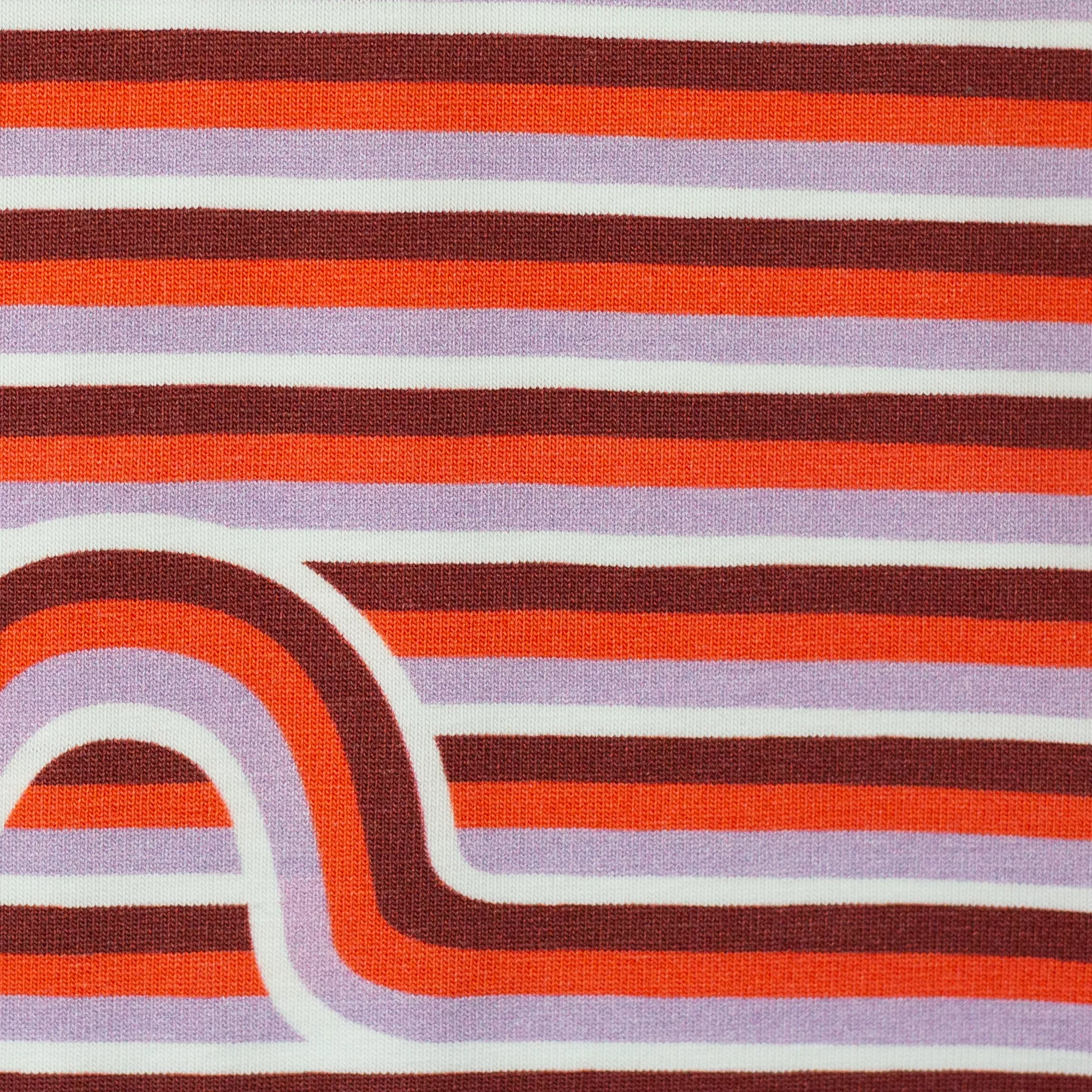 Tricot rood met gestreept patroon