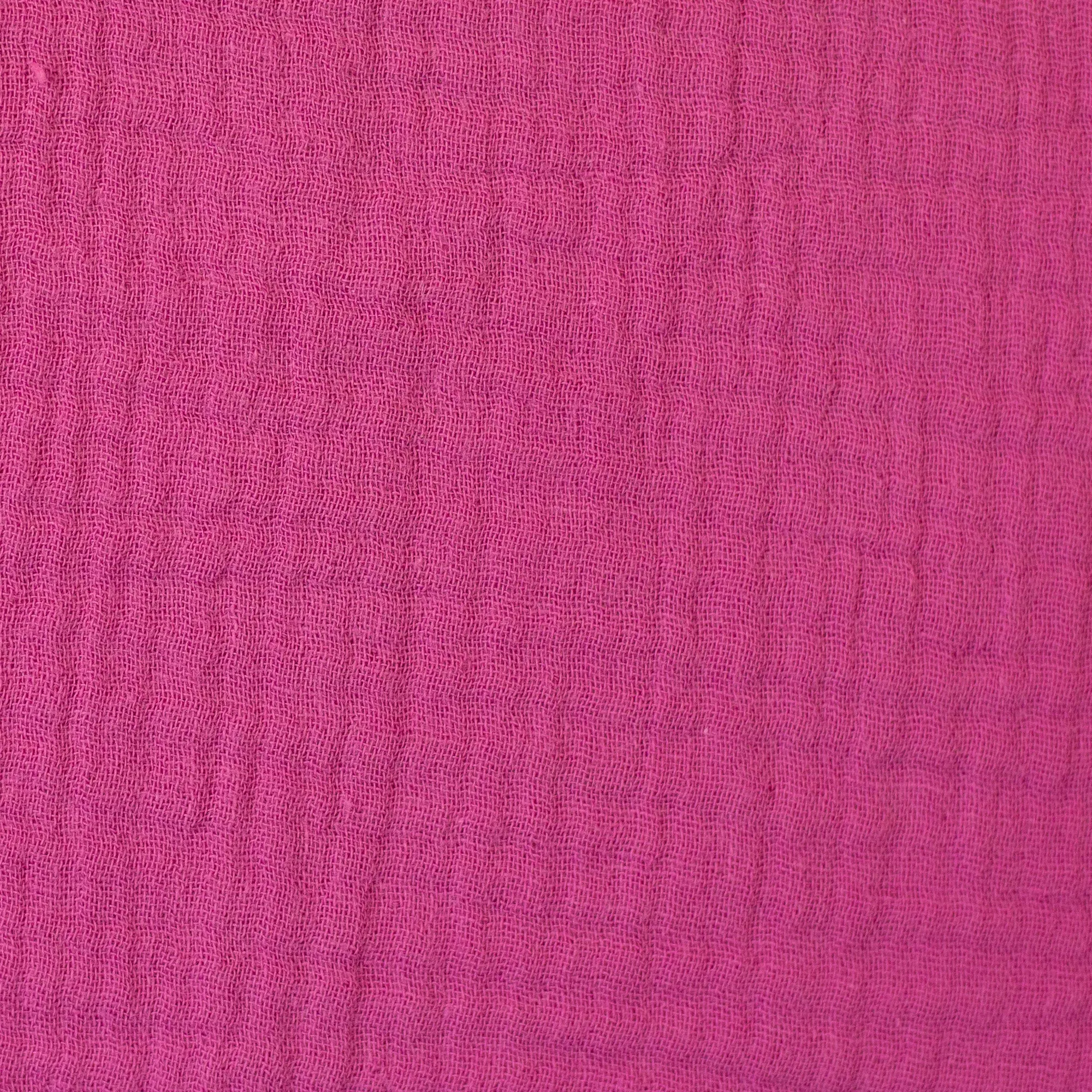 Double gauze effen fuchsia