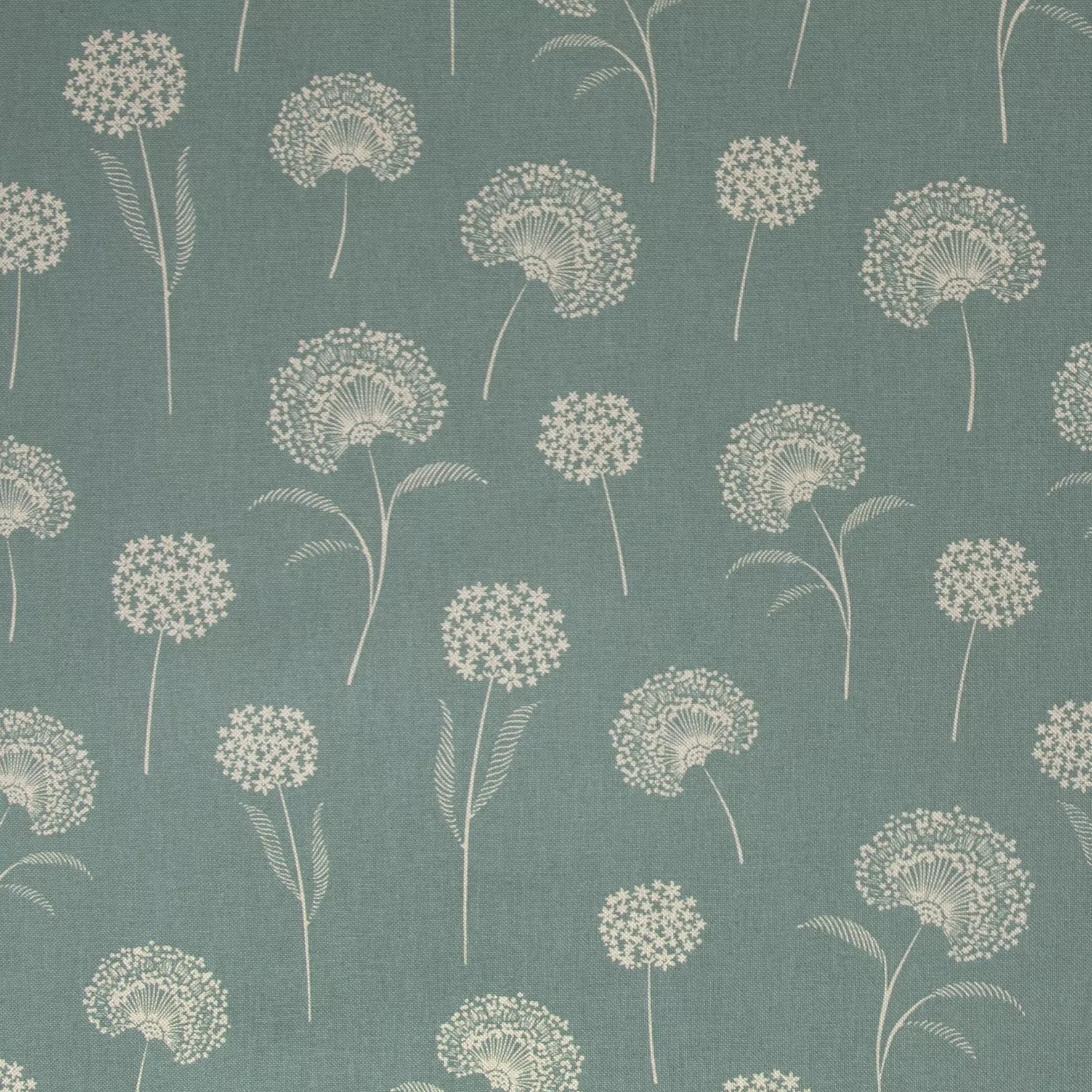 Canvas donker munt met bloemen