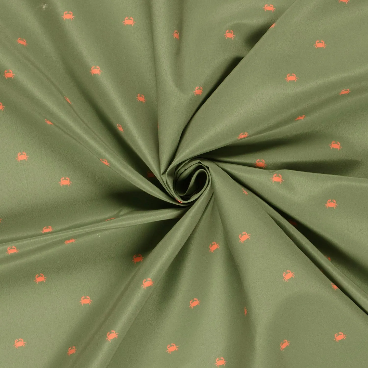 Zwemstof quick dry groen met krabben