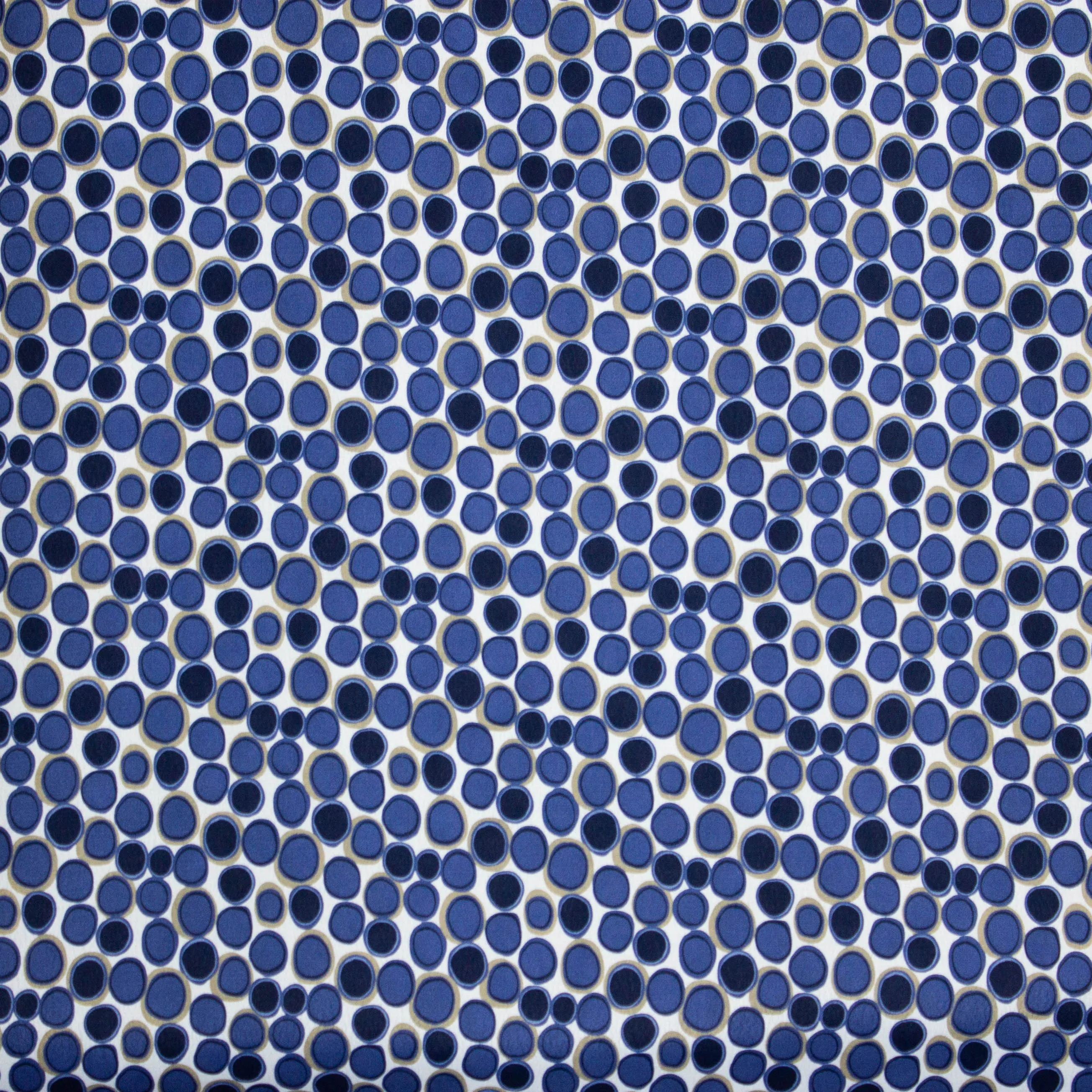 Viscose crêpe met blauwe stippen