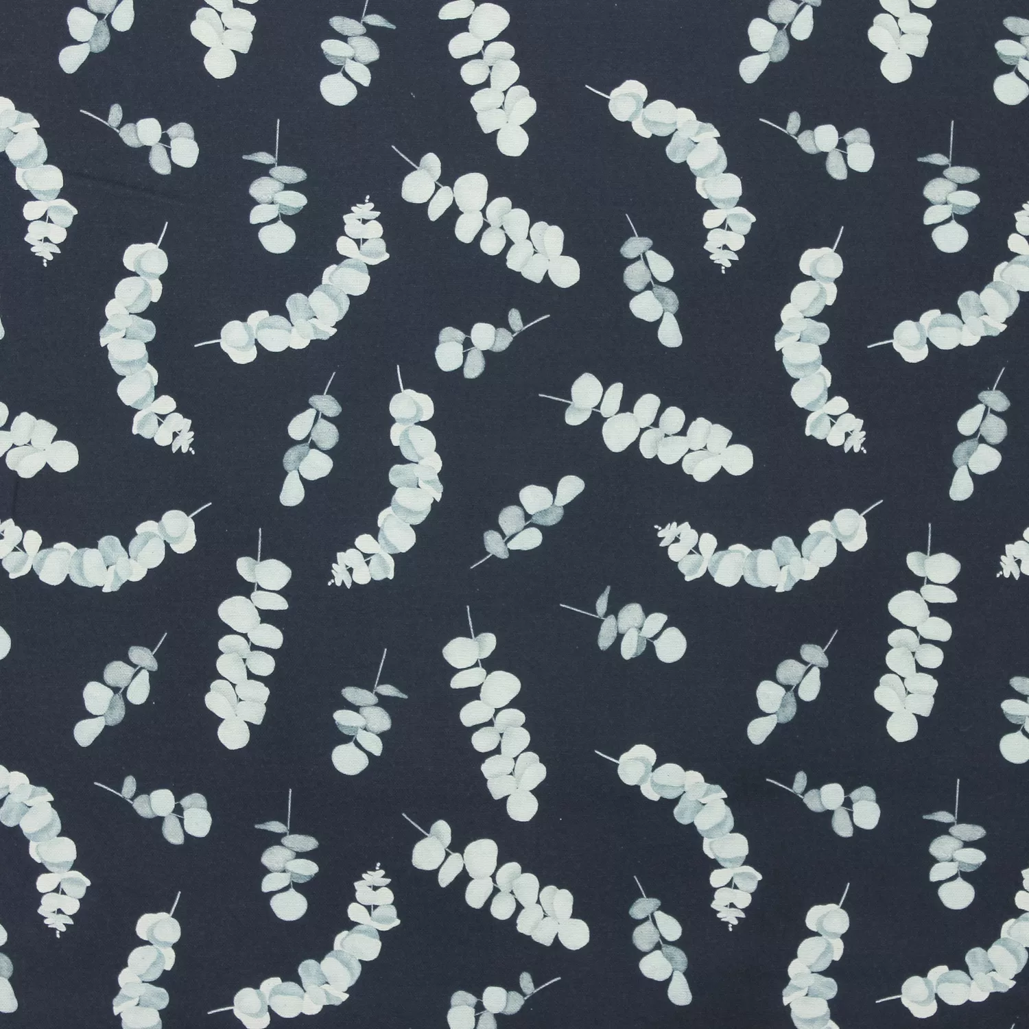 Canvas donkerblauw met witte blaadjes   - Poppy