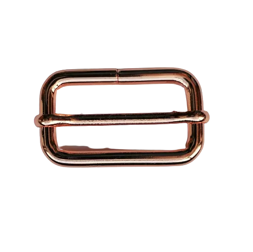 Schuifgesp - rosé goud / koper  40 x 20 mm - dikke rand