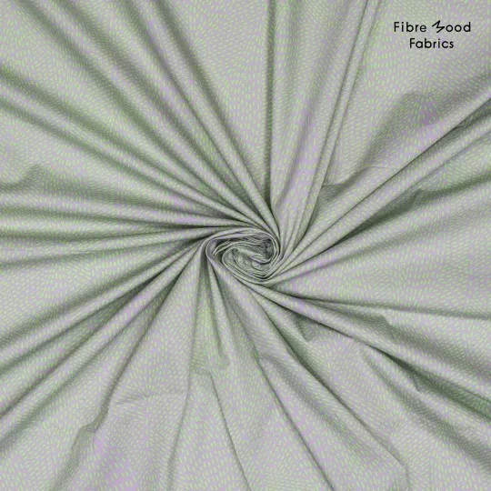 Poplin grijs met lichtgroene streepjes  - Fibre Mood