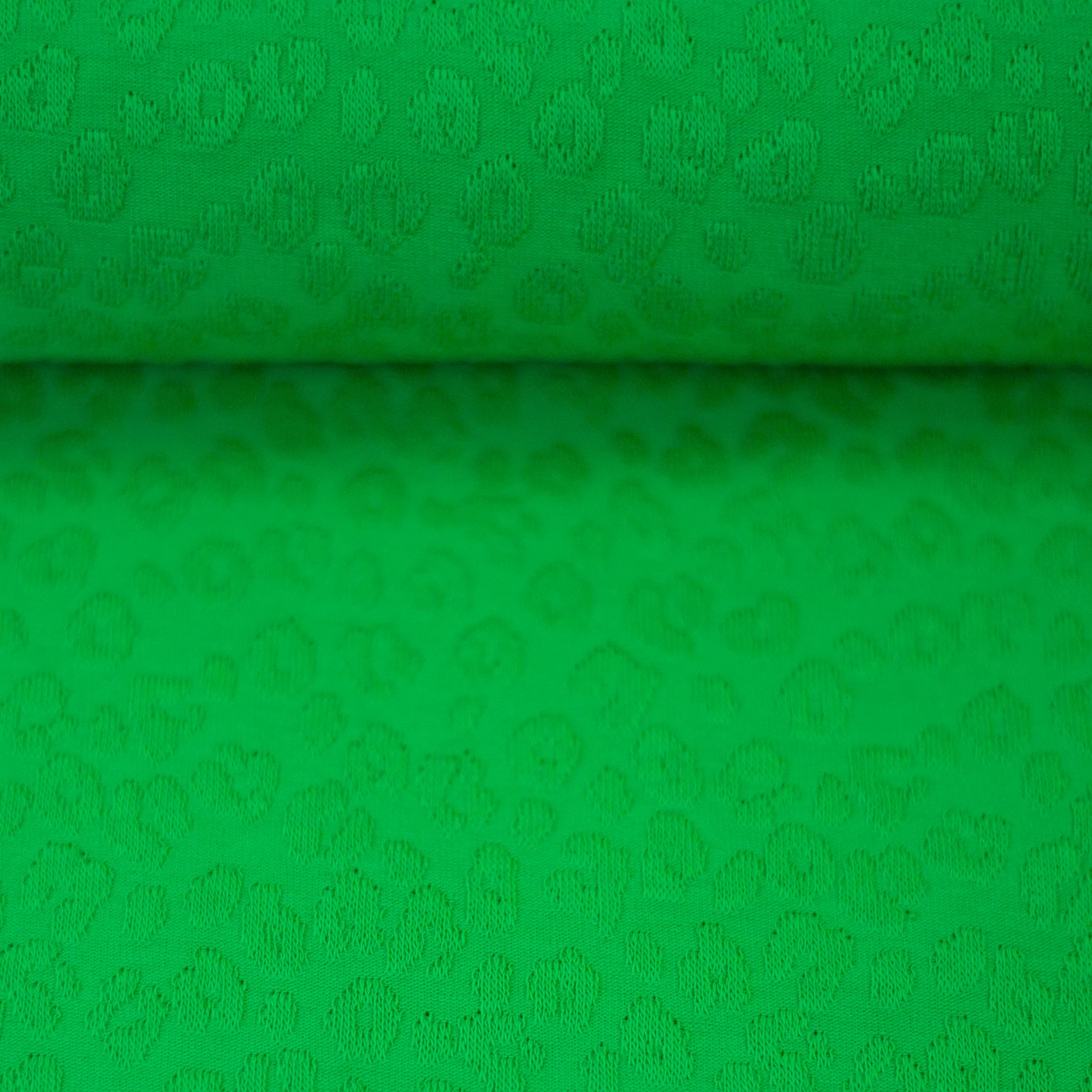 Jacquard jersey groen met luipaard patroon
