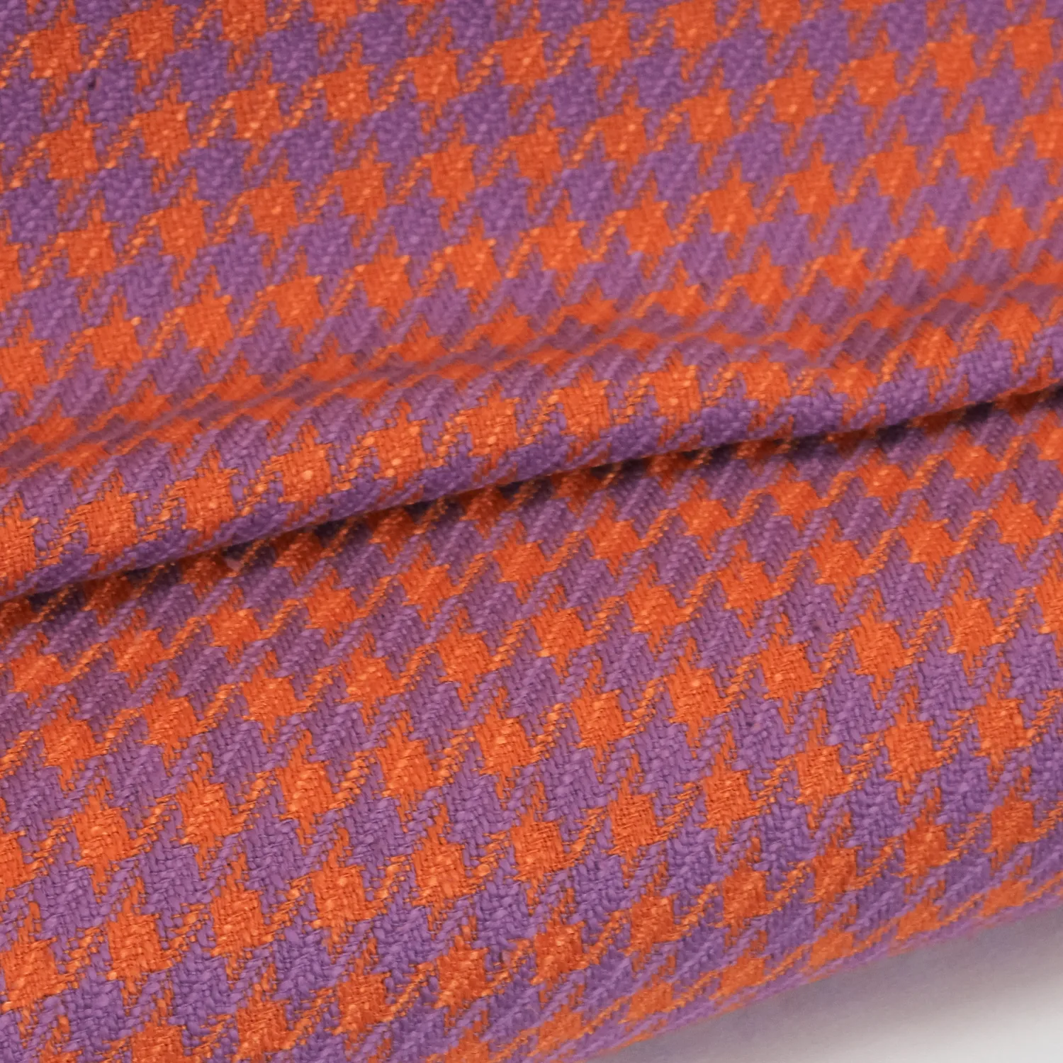 Chanelstof paars oranje pied-de-poule patroon