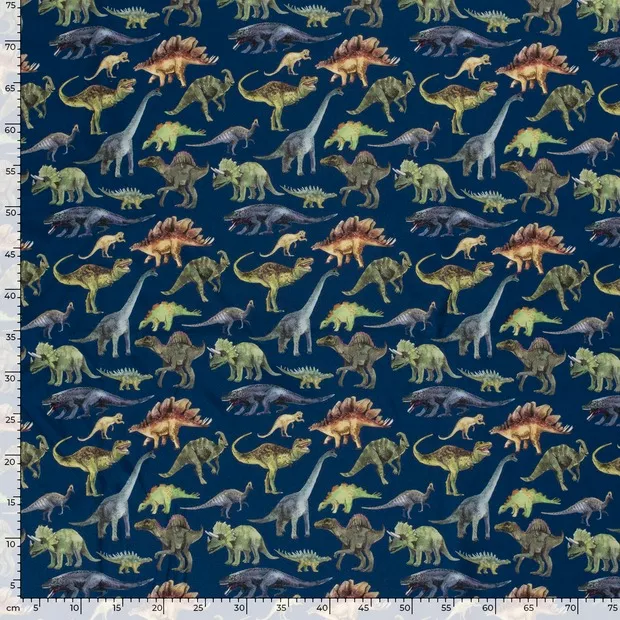 Softshell blauw met dinosaurussen