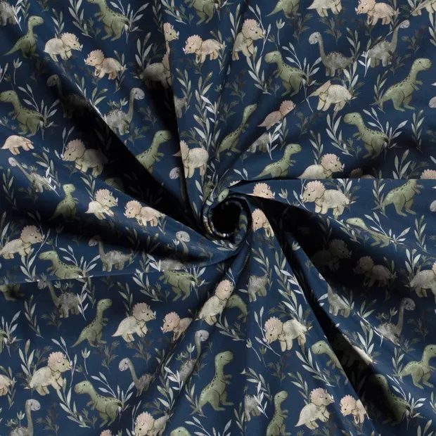 Softshell blauw met cartoon dinosaurussen