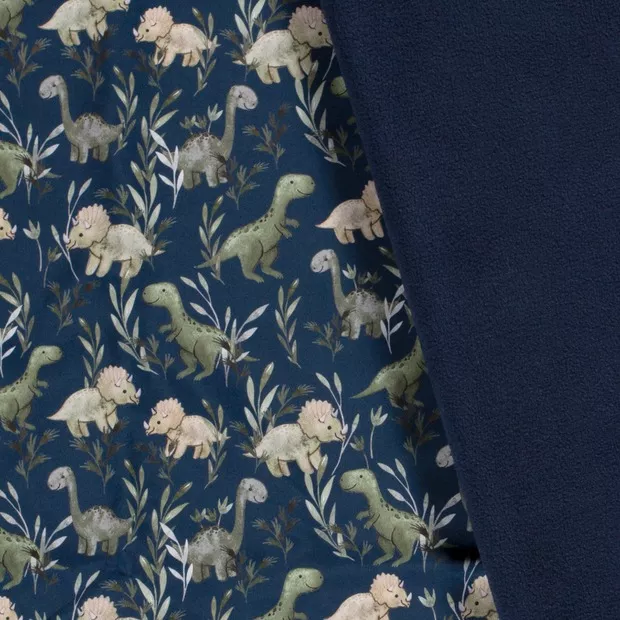 Softshell blauw met cartoon dinosaurussen