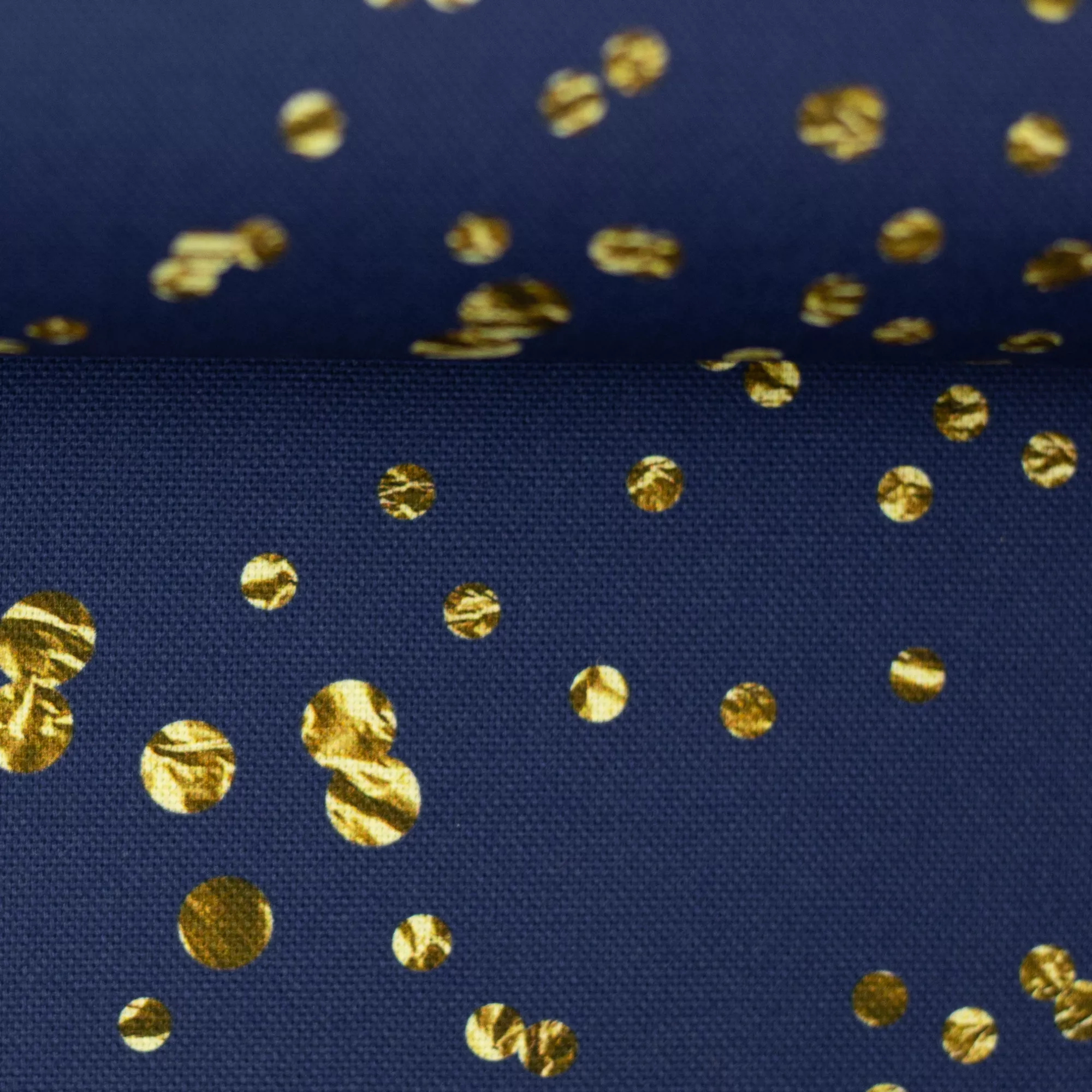 Canvas blauw met gouden stippen print