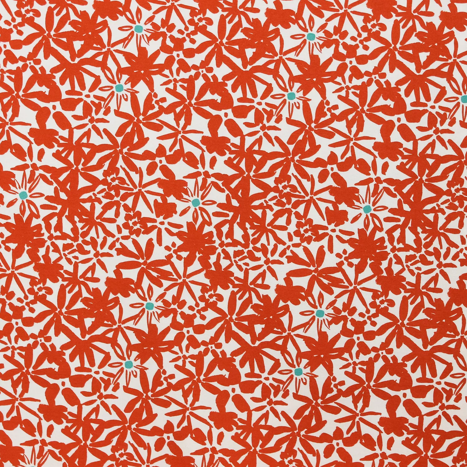 Viscose crêpe wit met oranje 'Pumpkin' bloemen 'Flowery' - Mind the maker