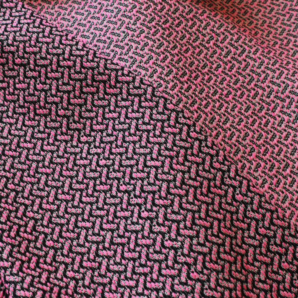 Chanelstof double face roze met streepjes - Lorré