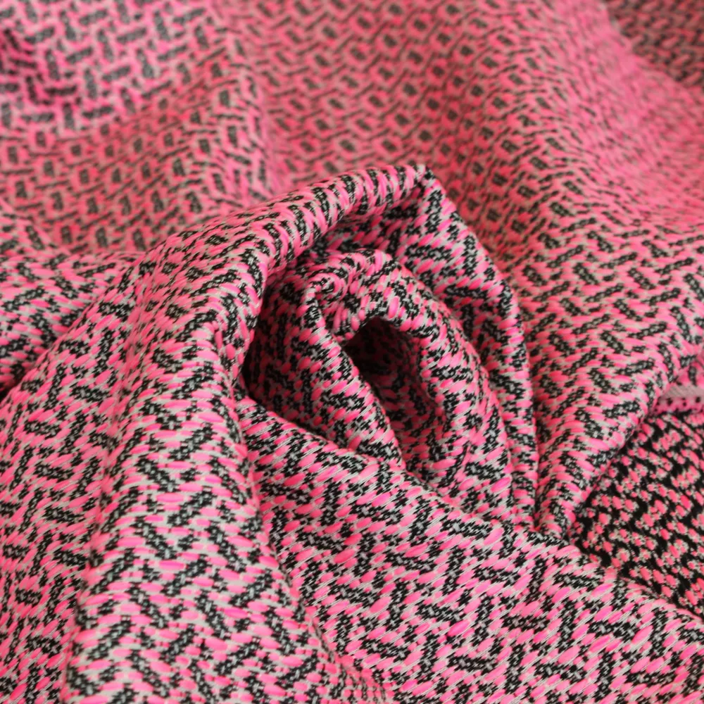 Chanelstof double face roze met streepjes - Lorré
