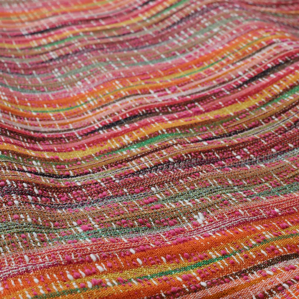 Chanelstof multicolor gestreept met goud draad - Lorré