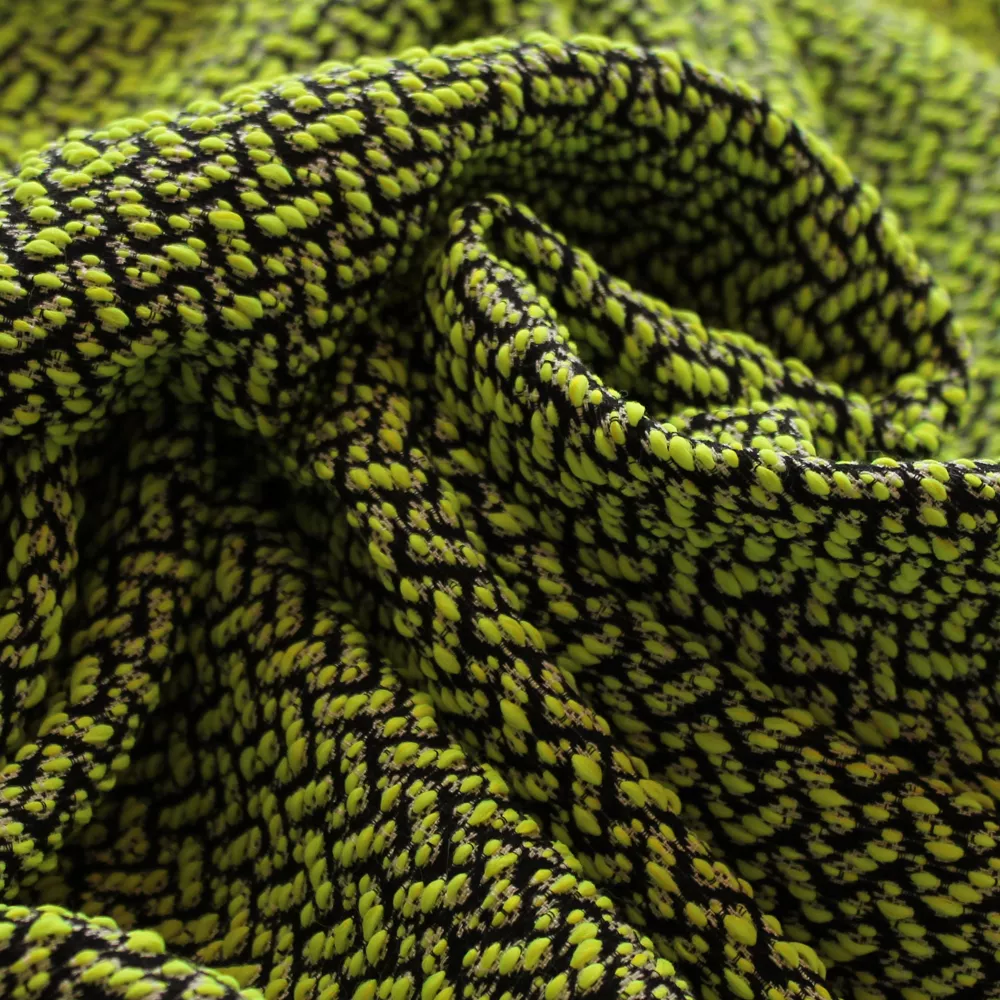 Chanelstof double face groen met streepjes - Lorré
