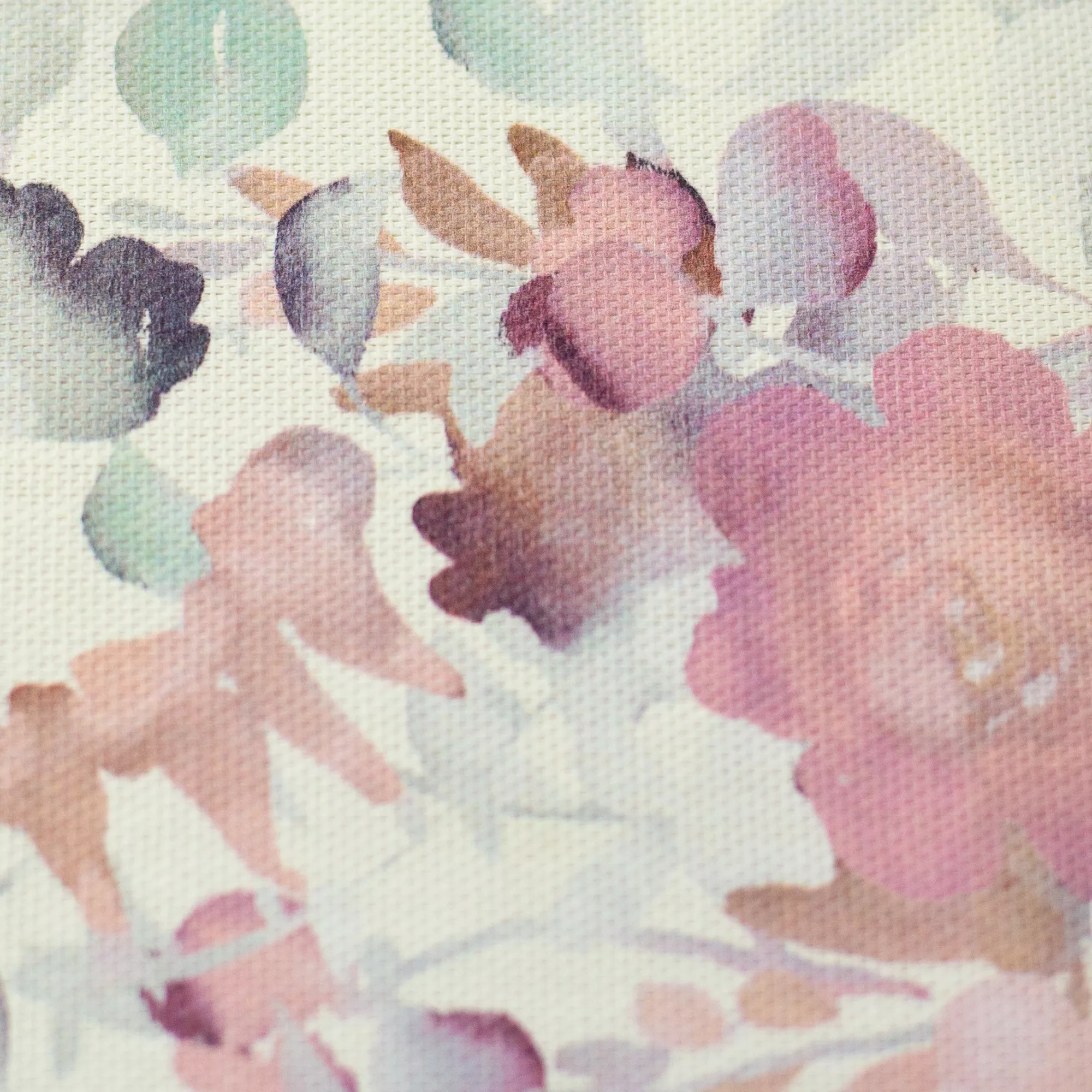 Canvas ecru met bloemen 'Barisa'