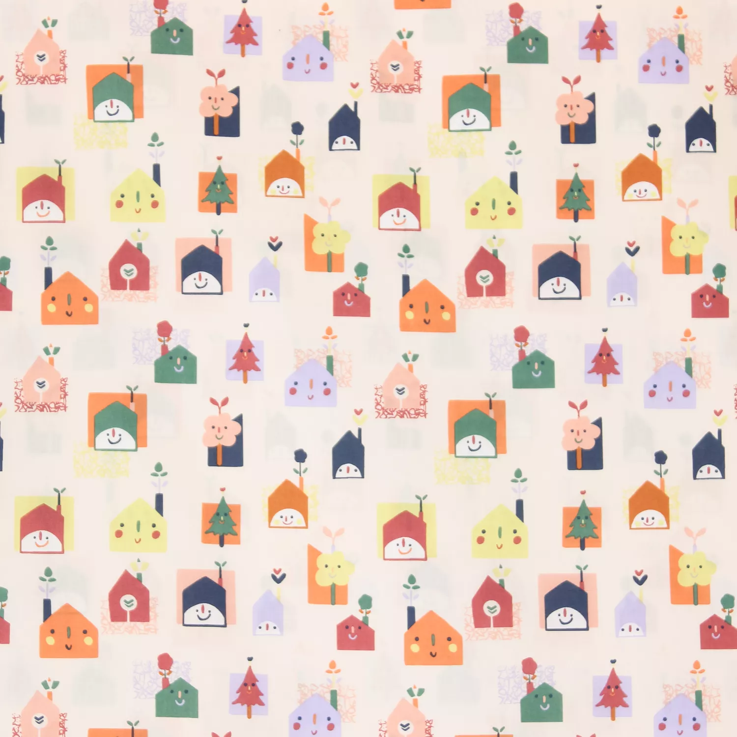 Katoen poplin 'Sweet Home'   -  Katia