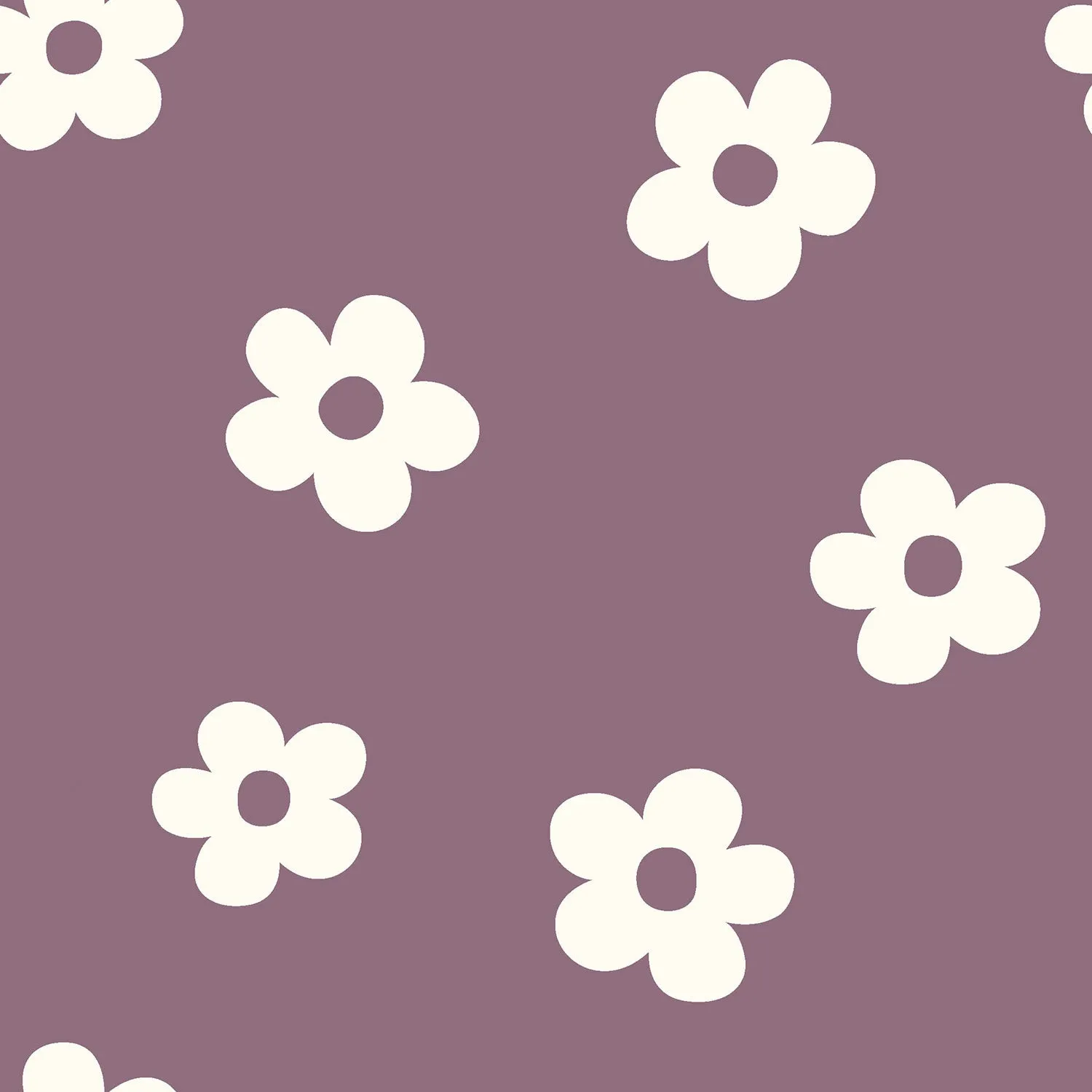 Jersey rib mauve met witte bloemen