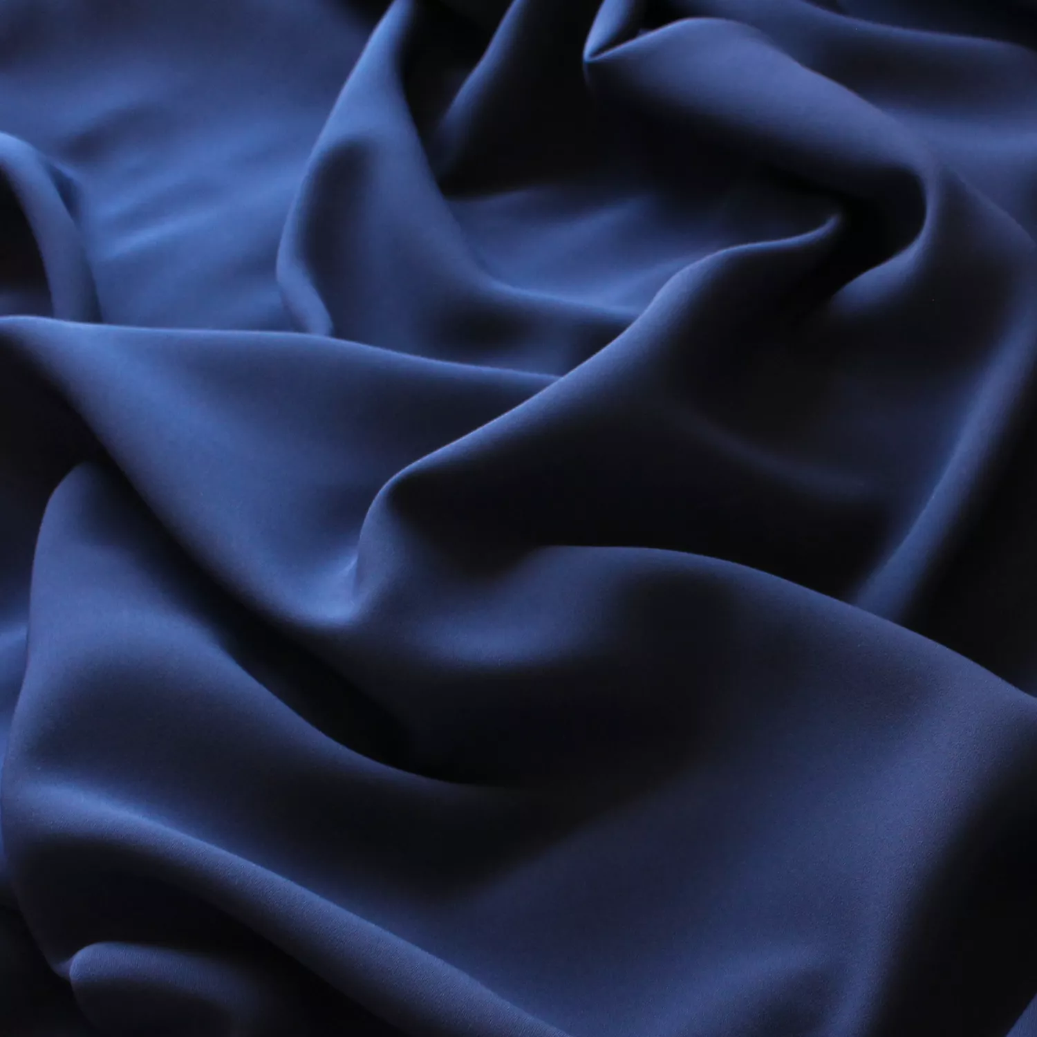 Stretch crêpe donkerblauw/marineblauw- Lorré