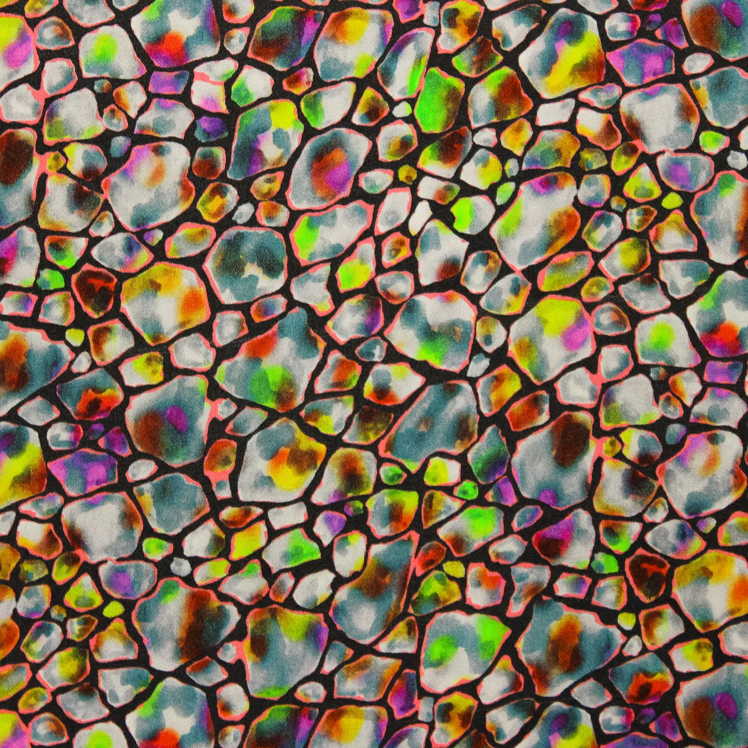 Viscose multicolor met kleurrijke vlakken