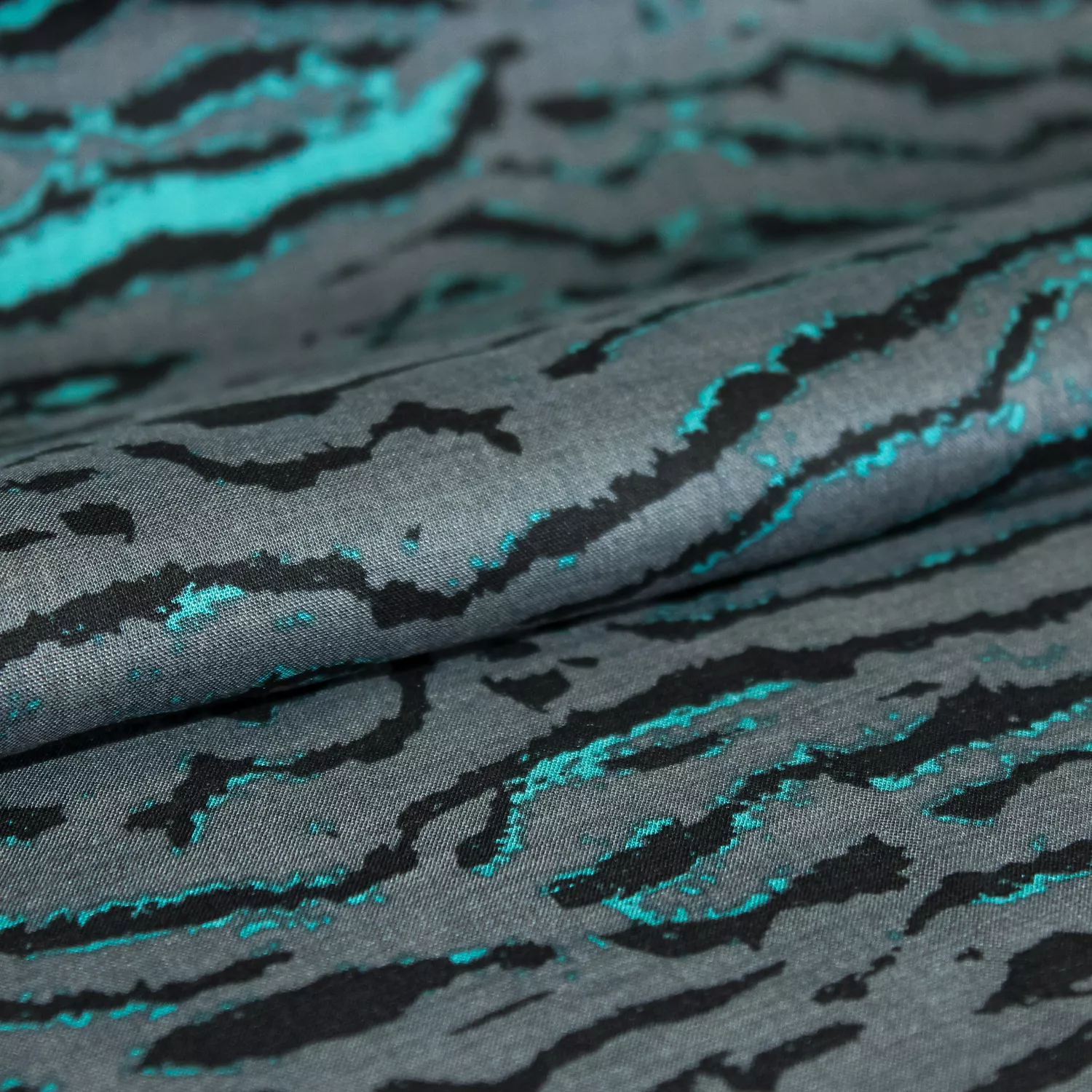 Rayon blauw met tijgerprint