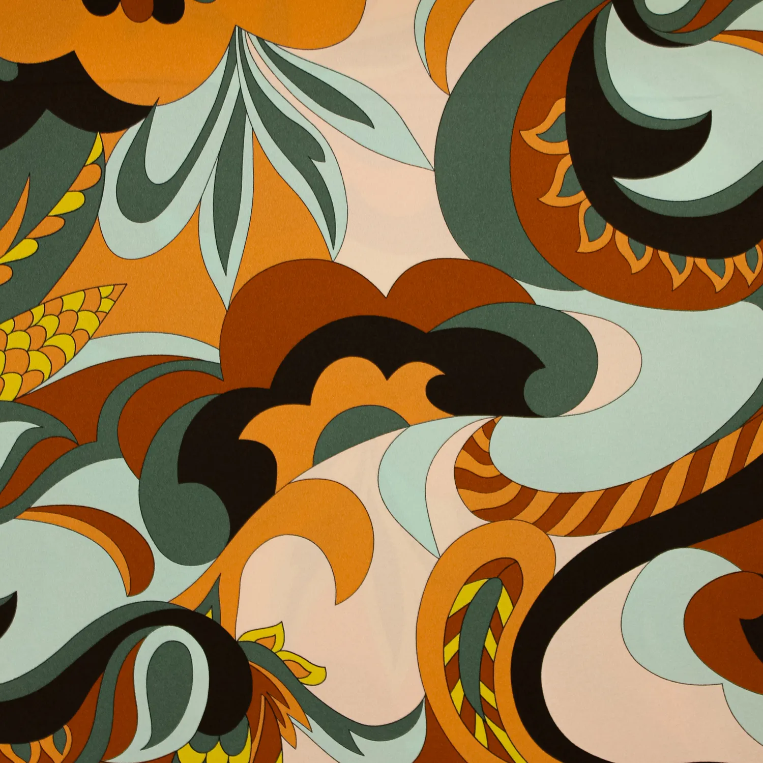 Crêpe polyester multicolor met print
