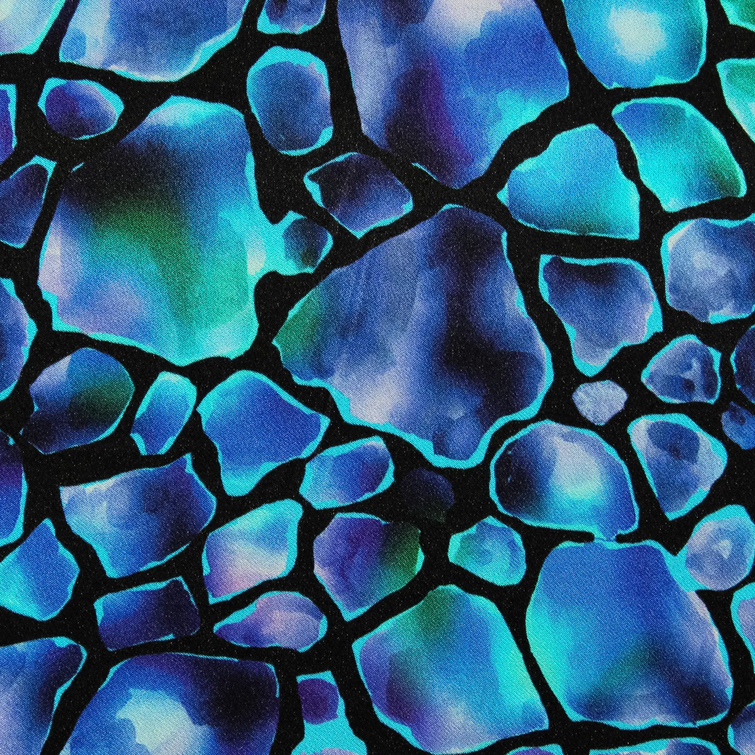 Rayon blauw met vlekken