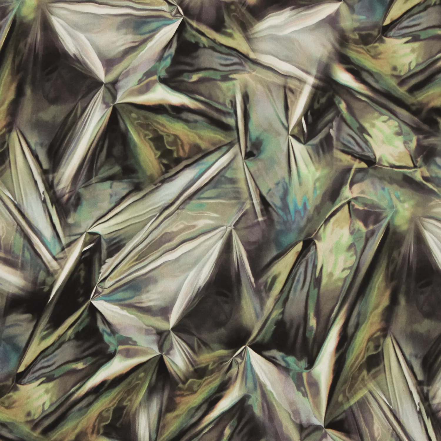 Viscose grijs/groen met patroon