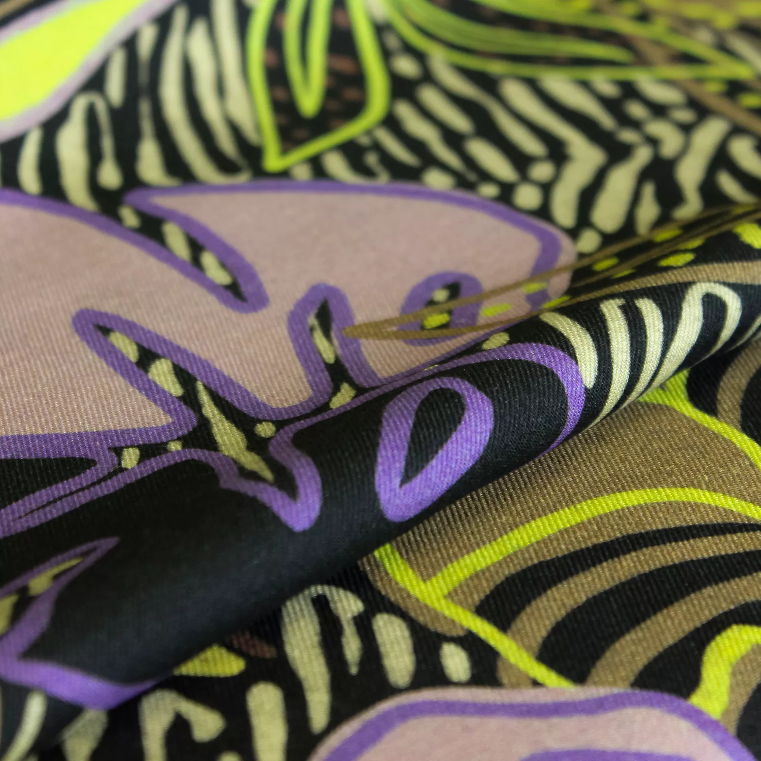 Viscose groen met bladeren