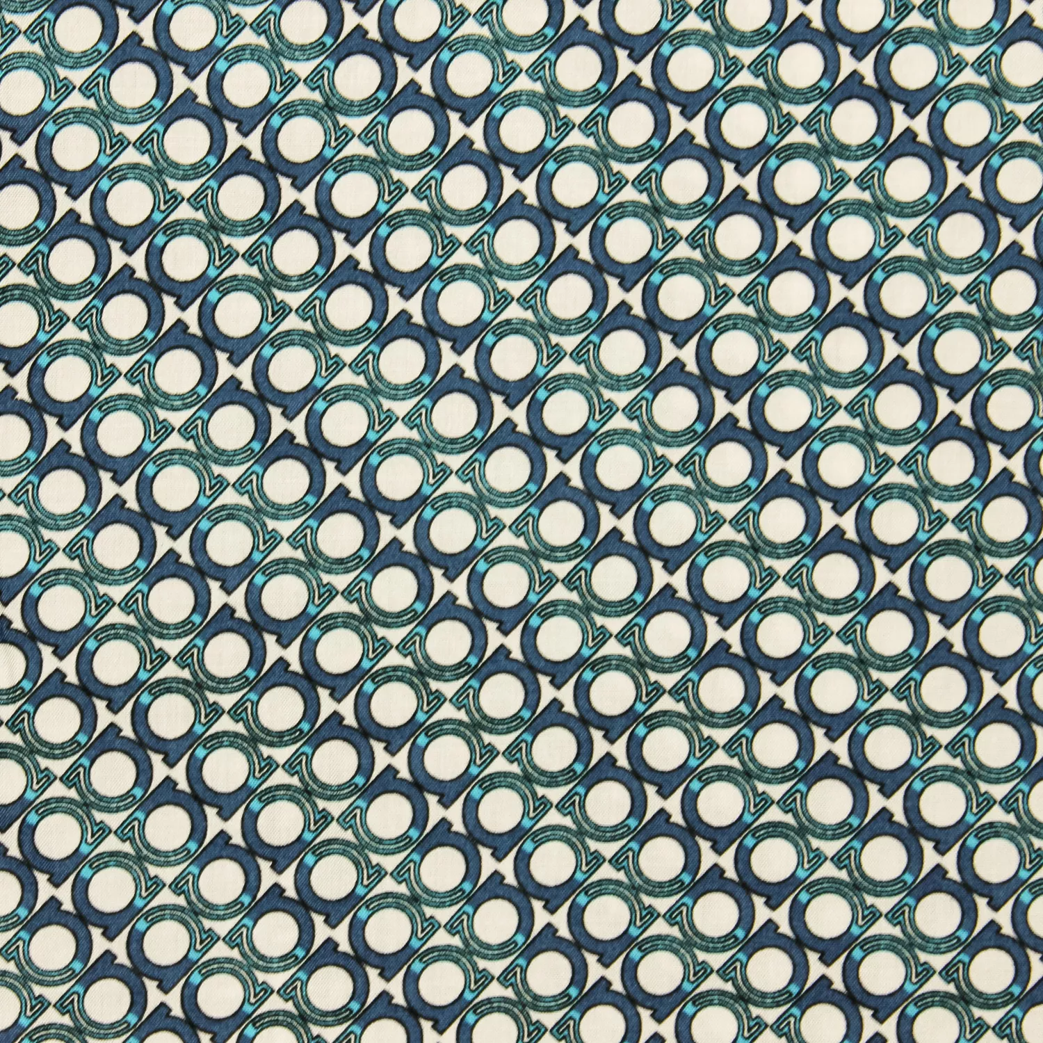 Viscose blauw met print