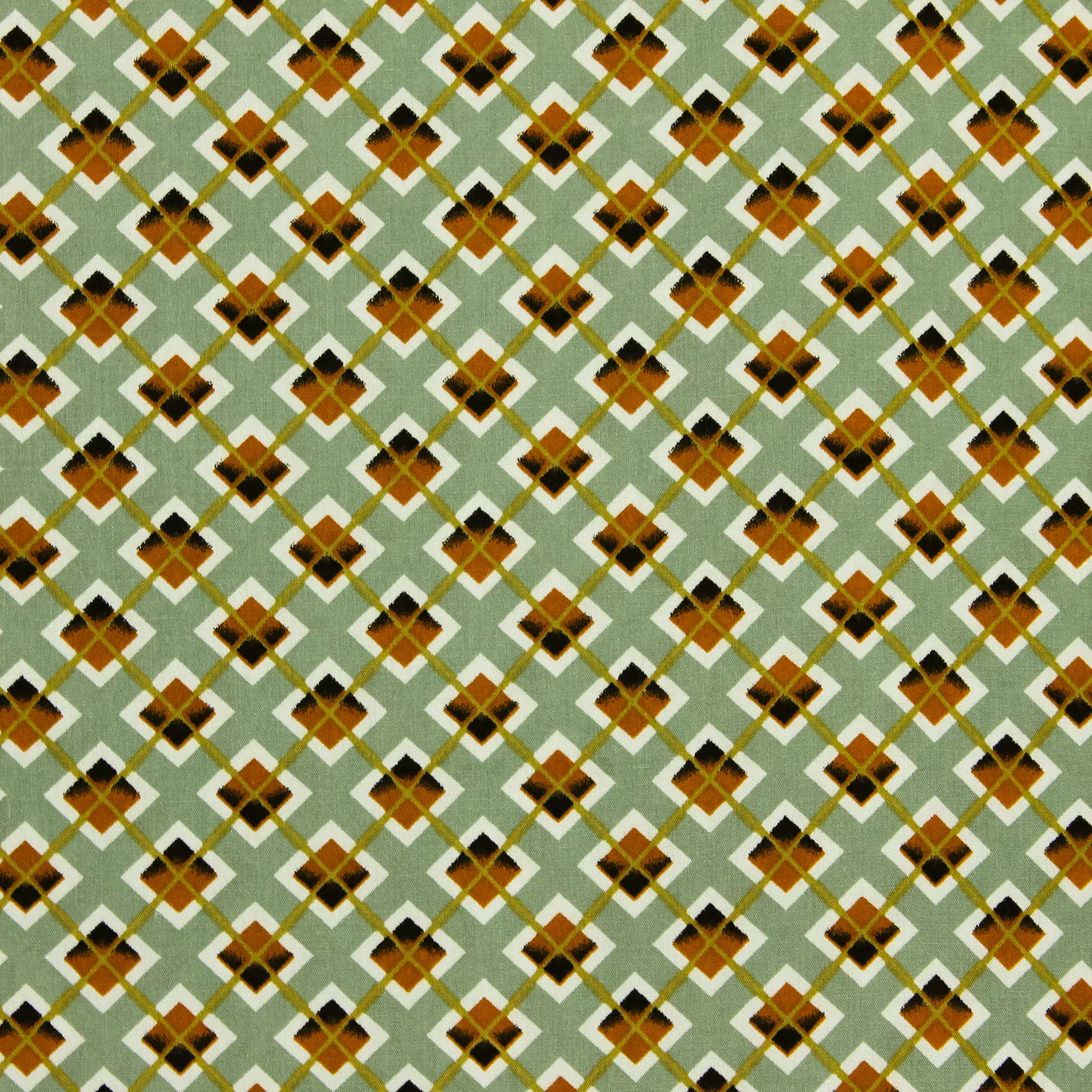 Viscose groen met ruitenmotief
