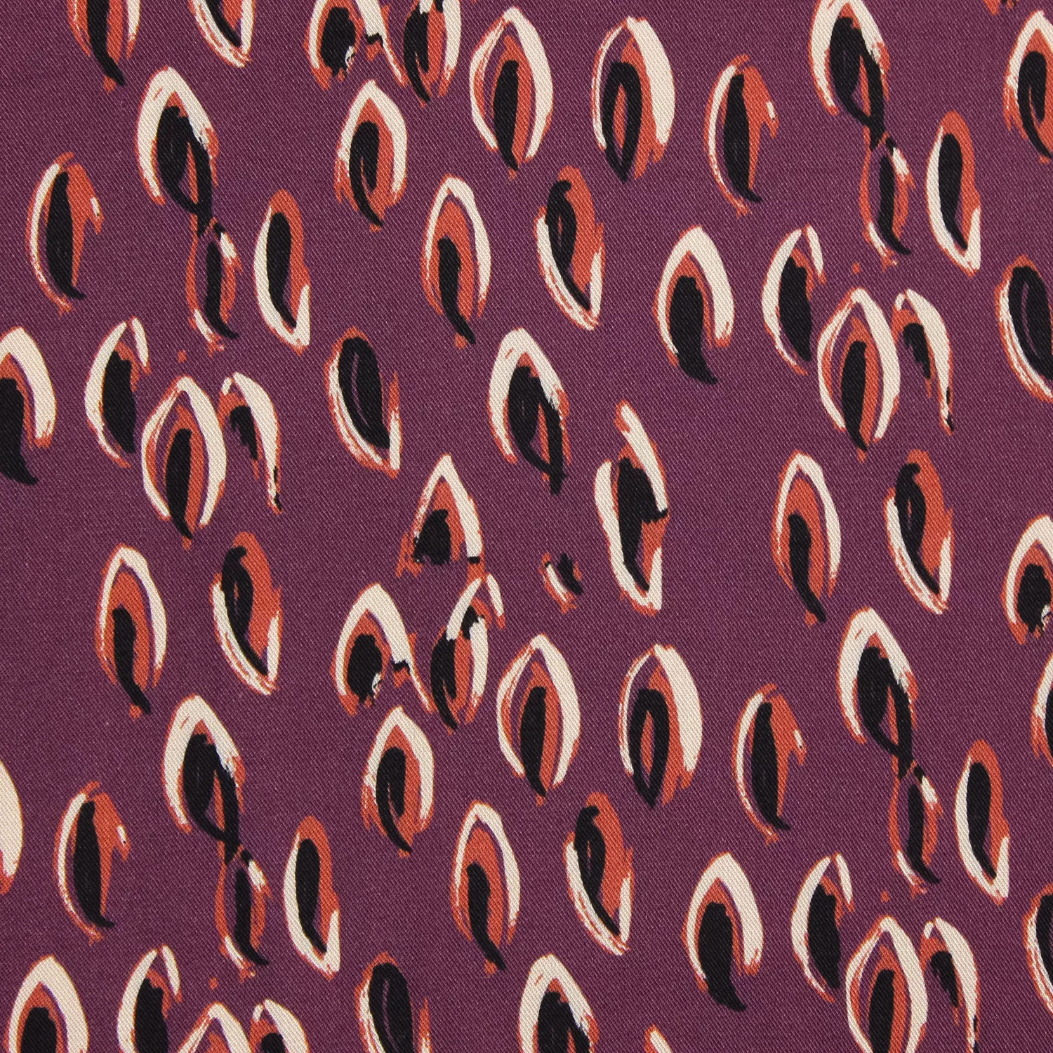 Viscose bordeaux met abstract motief