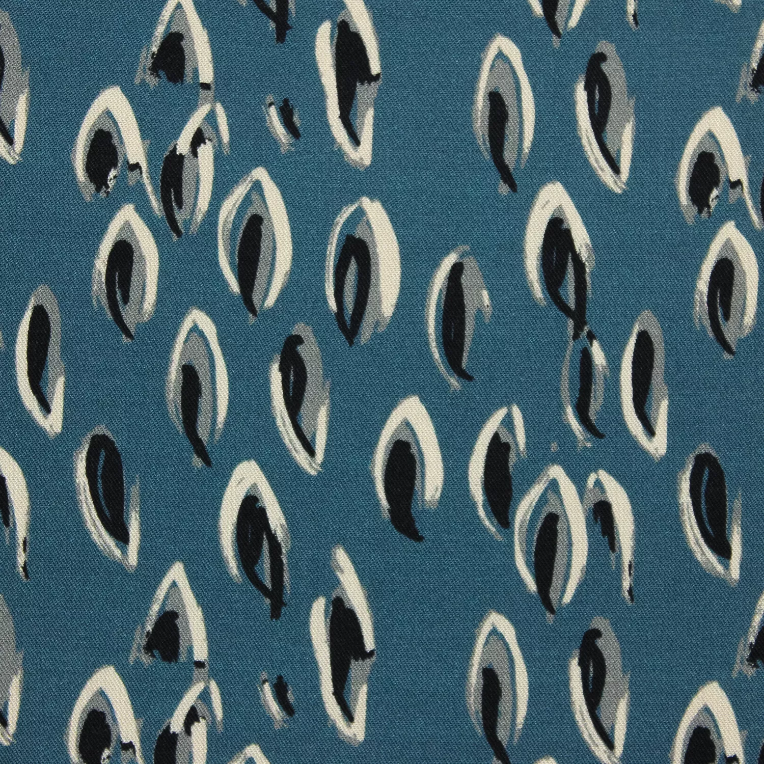 Viscose turquoise met abstract motief