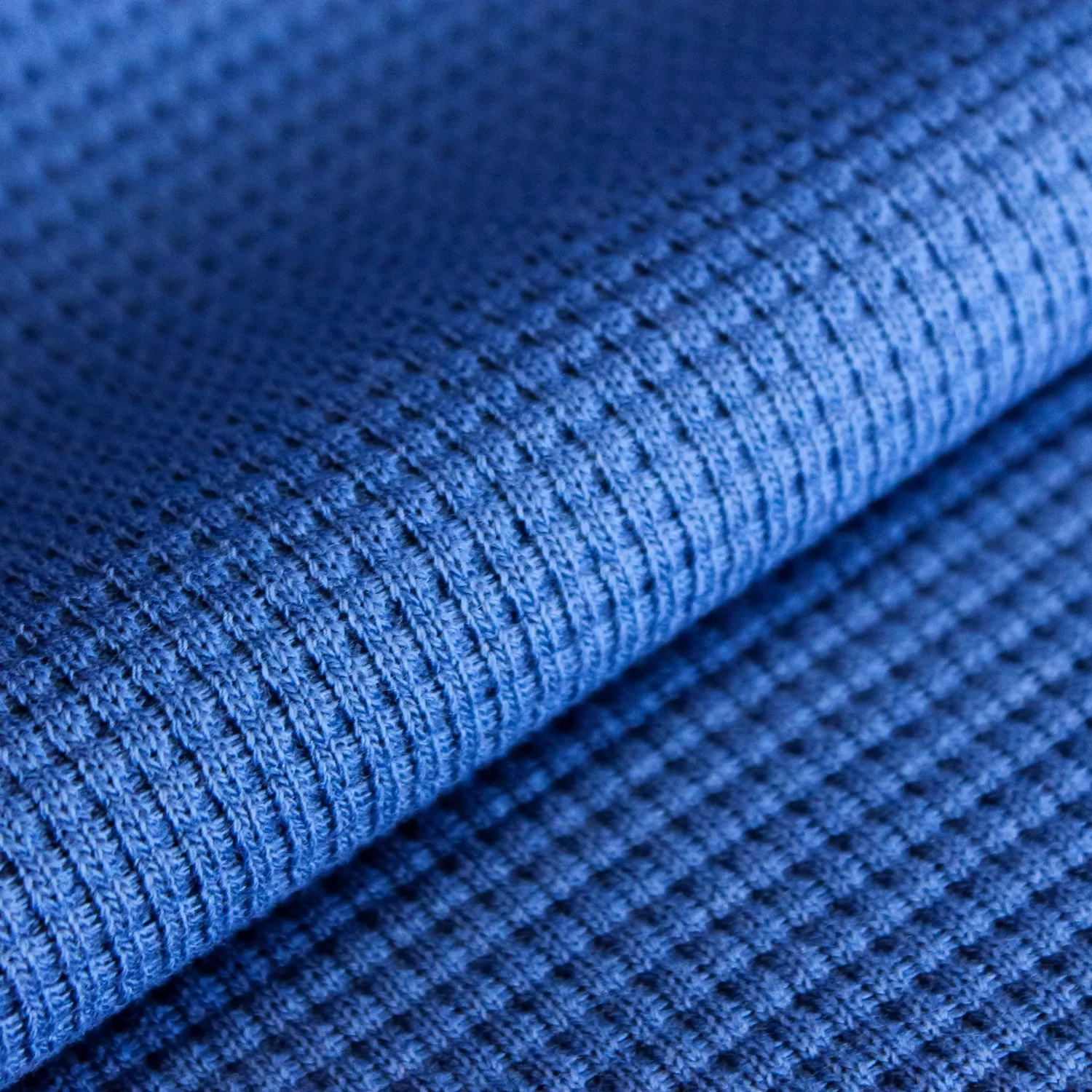 Wafeltricot blauw