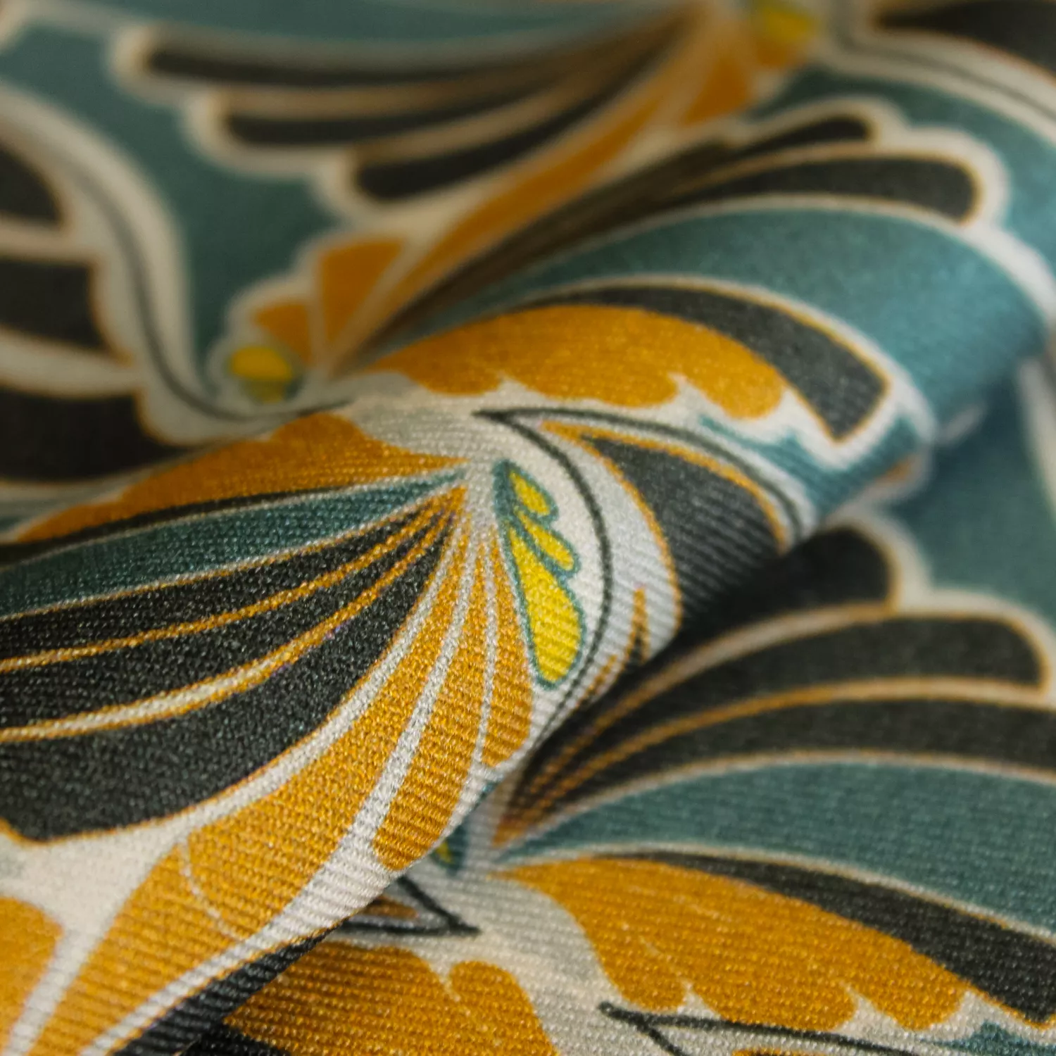 Viscose blauw met abstract motief - Burda