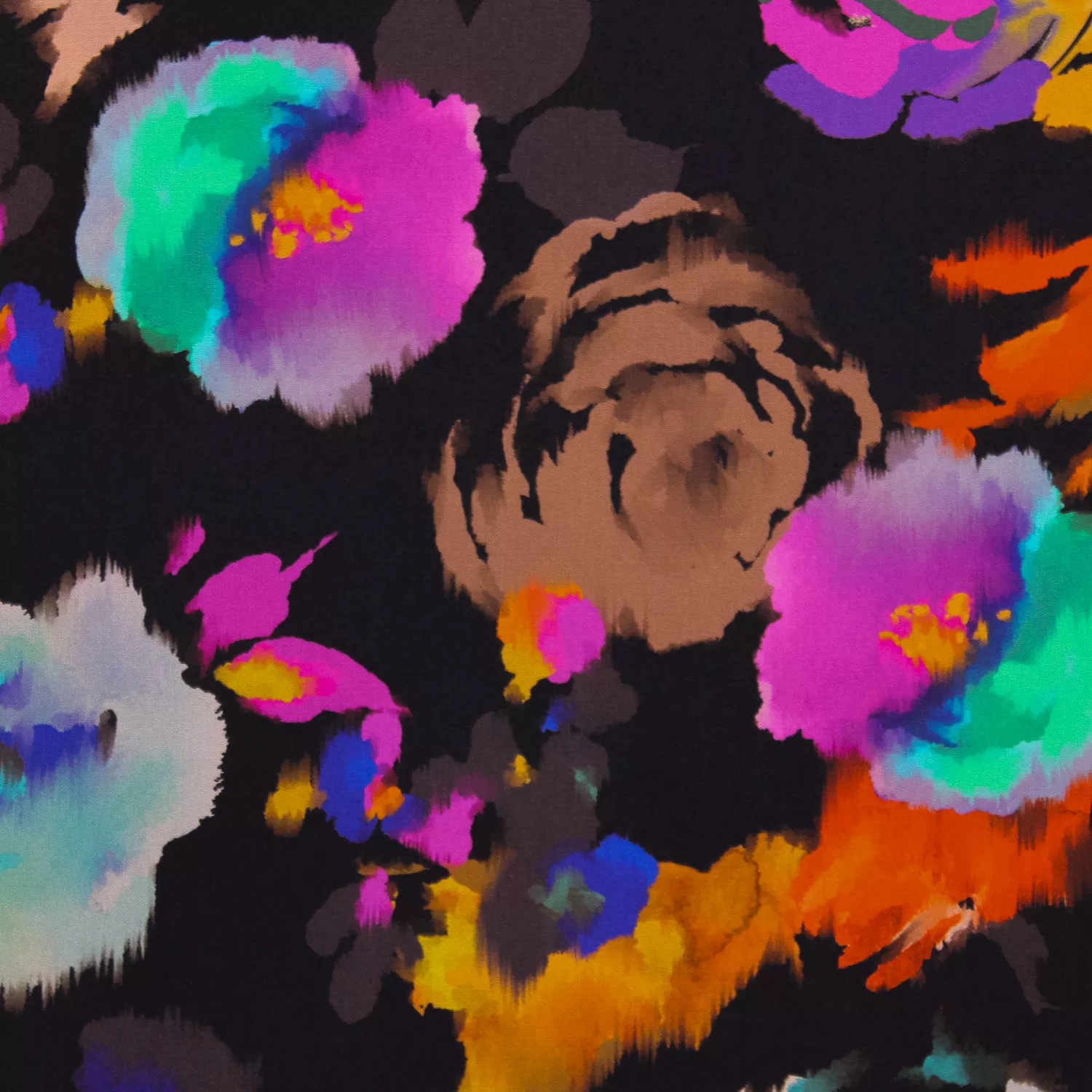 Polyester multicolor bloemen