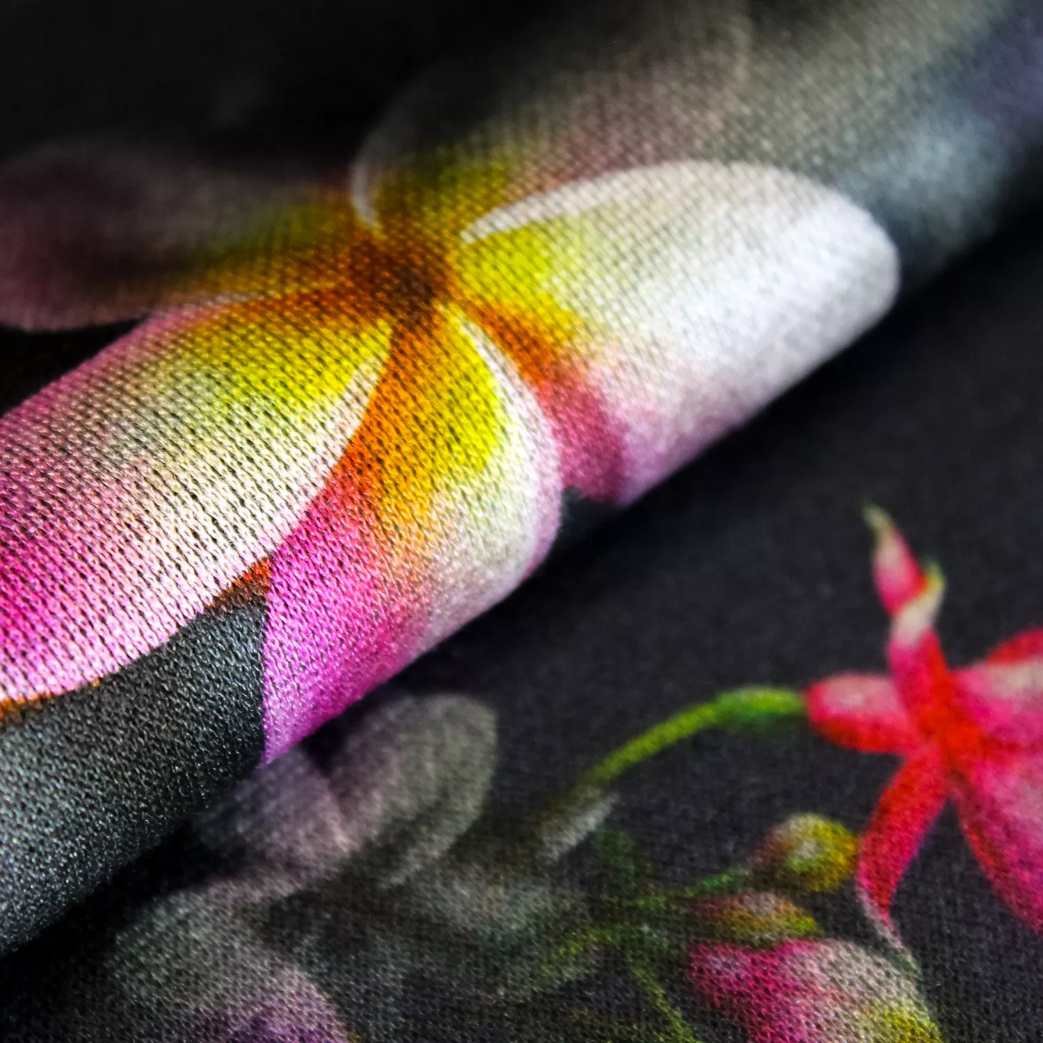 Punta met enkel breedte stretch blauw met bloemen