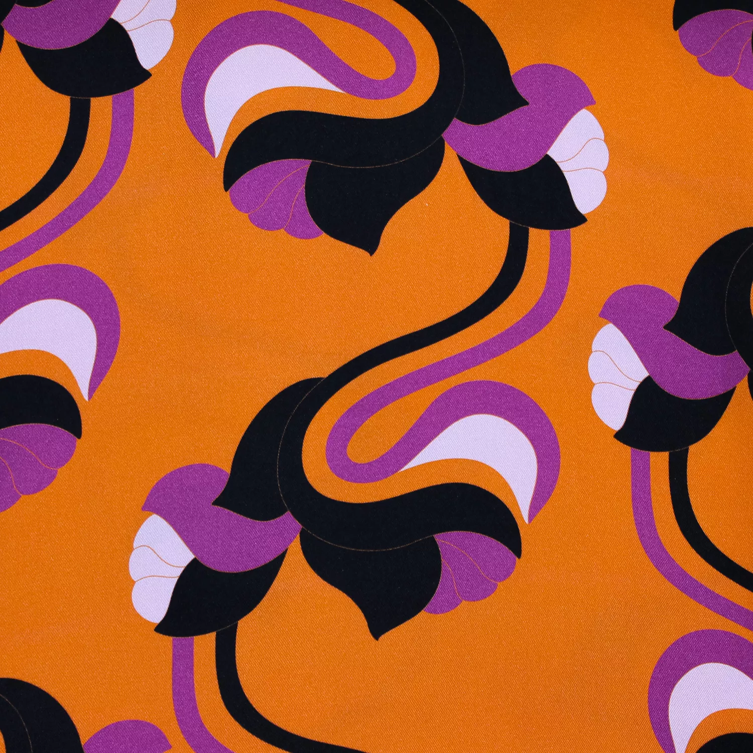 Viscose oranje met golvend motief