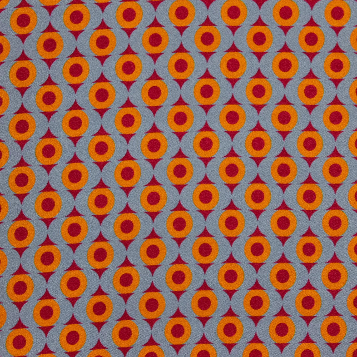 Polyester blauw met kleurrijk patroon