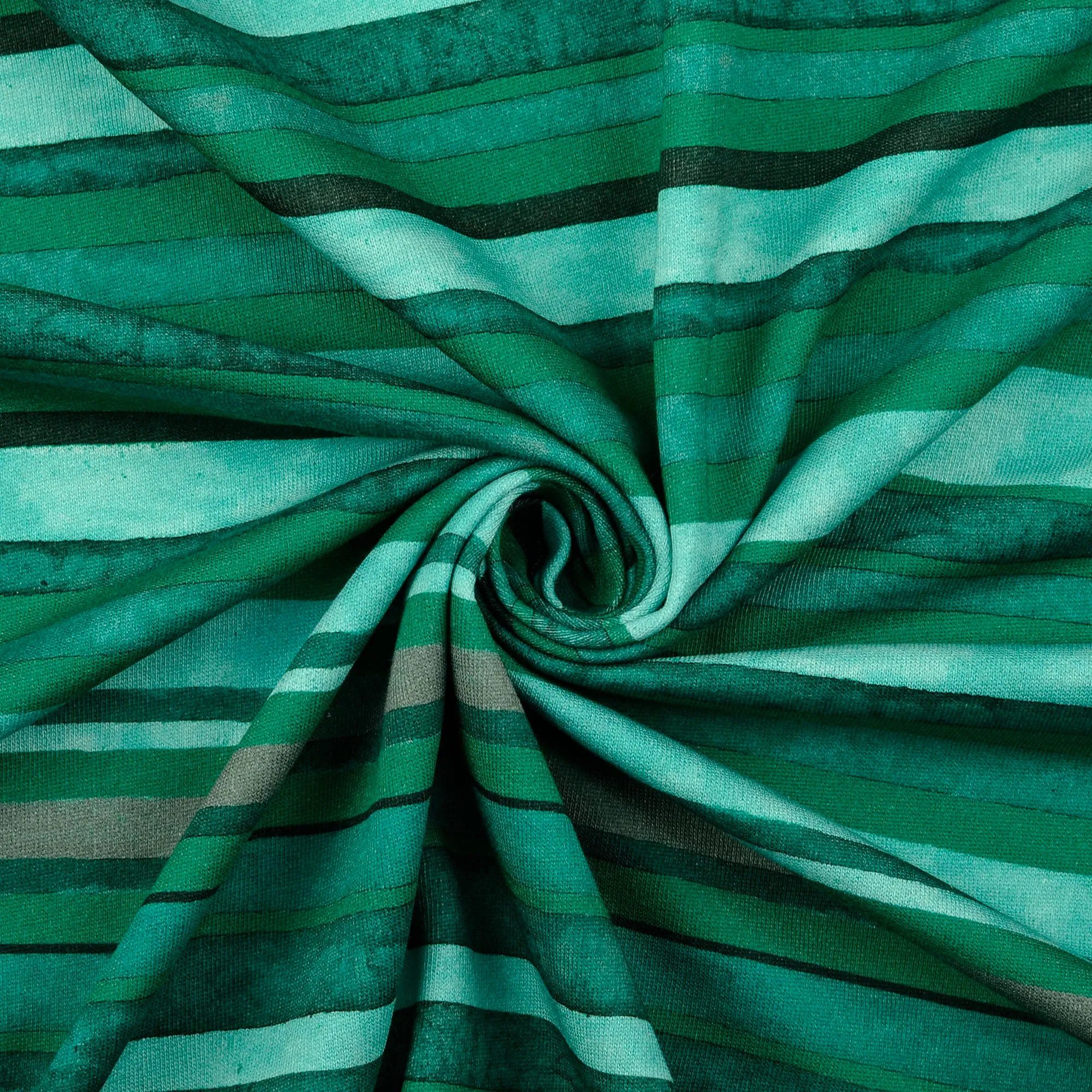 Sweaterstof gestreept groen