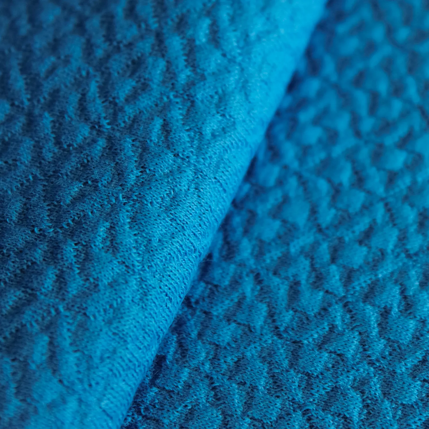 Stretch jacquard blauw