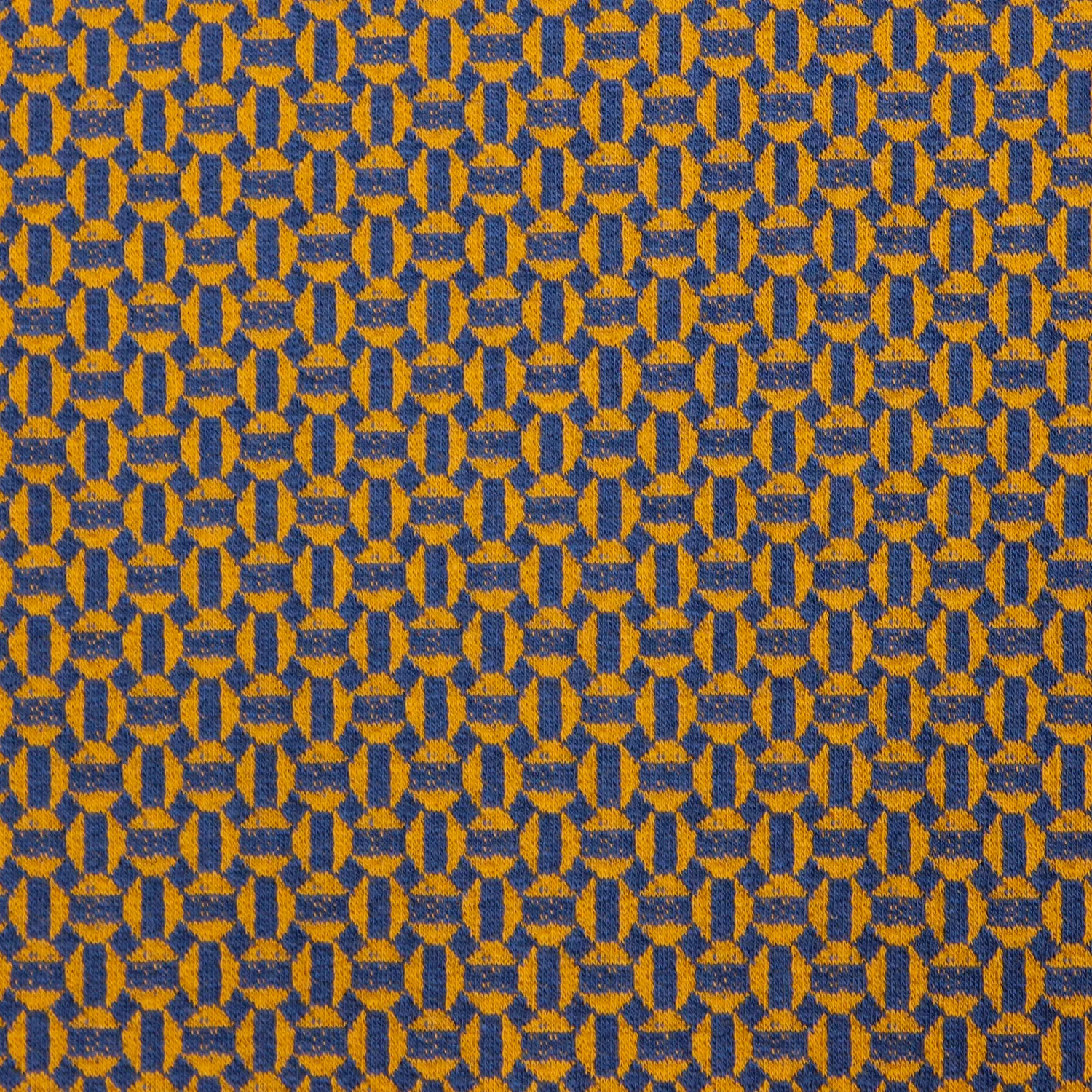 Jacquard blauw met geometrisch patroon